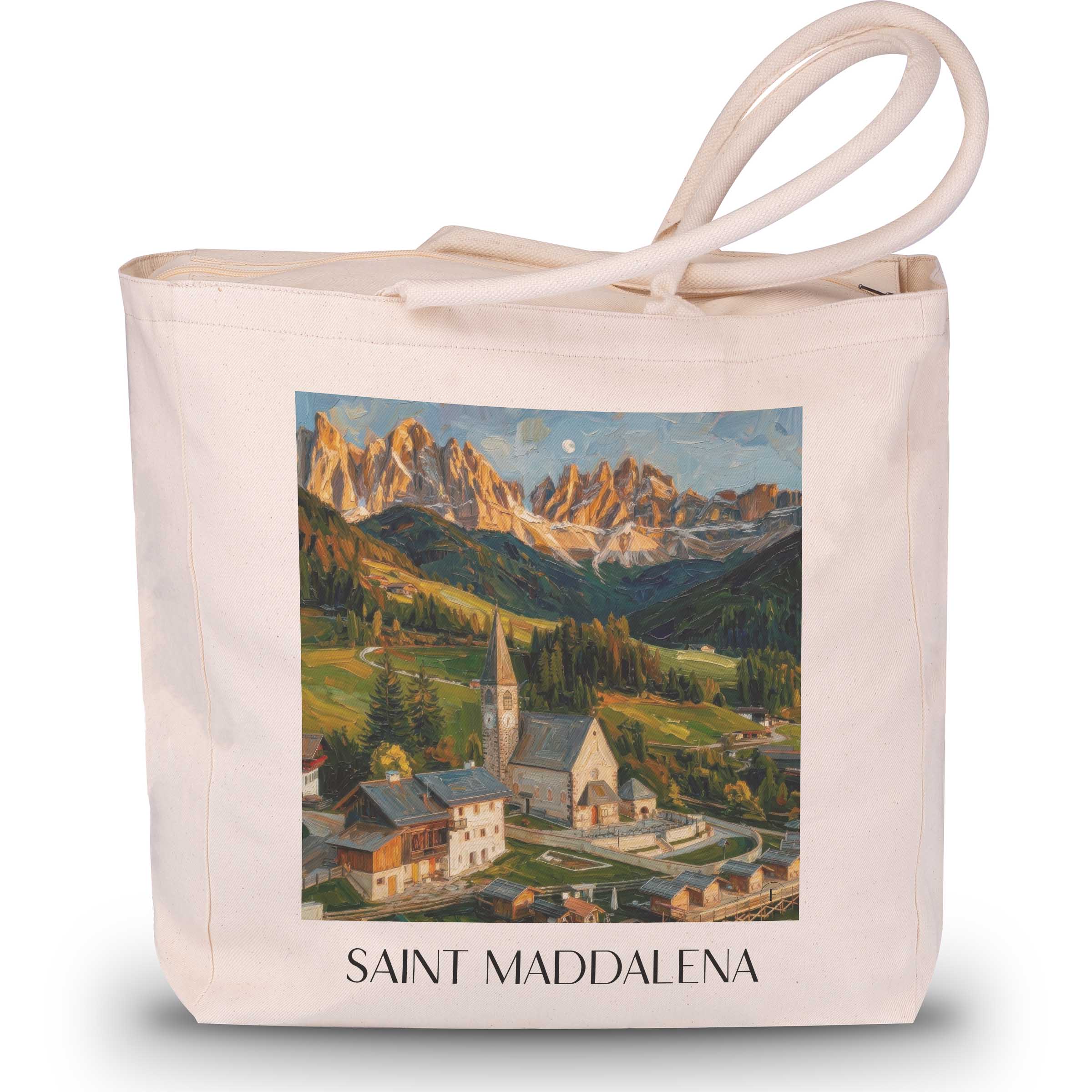 Sankt Maddalena Shopping Tasche - Trentino-Südtirol - Italien Tote Bag - Einkaufstasche im Ölgemälde Stil