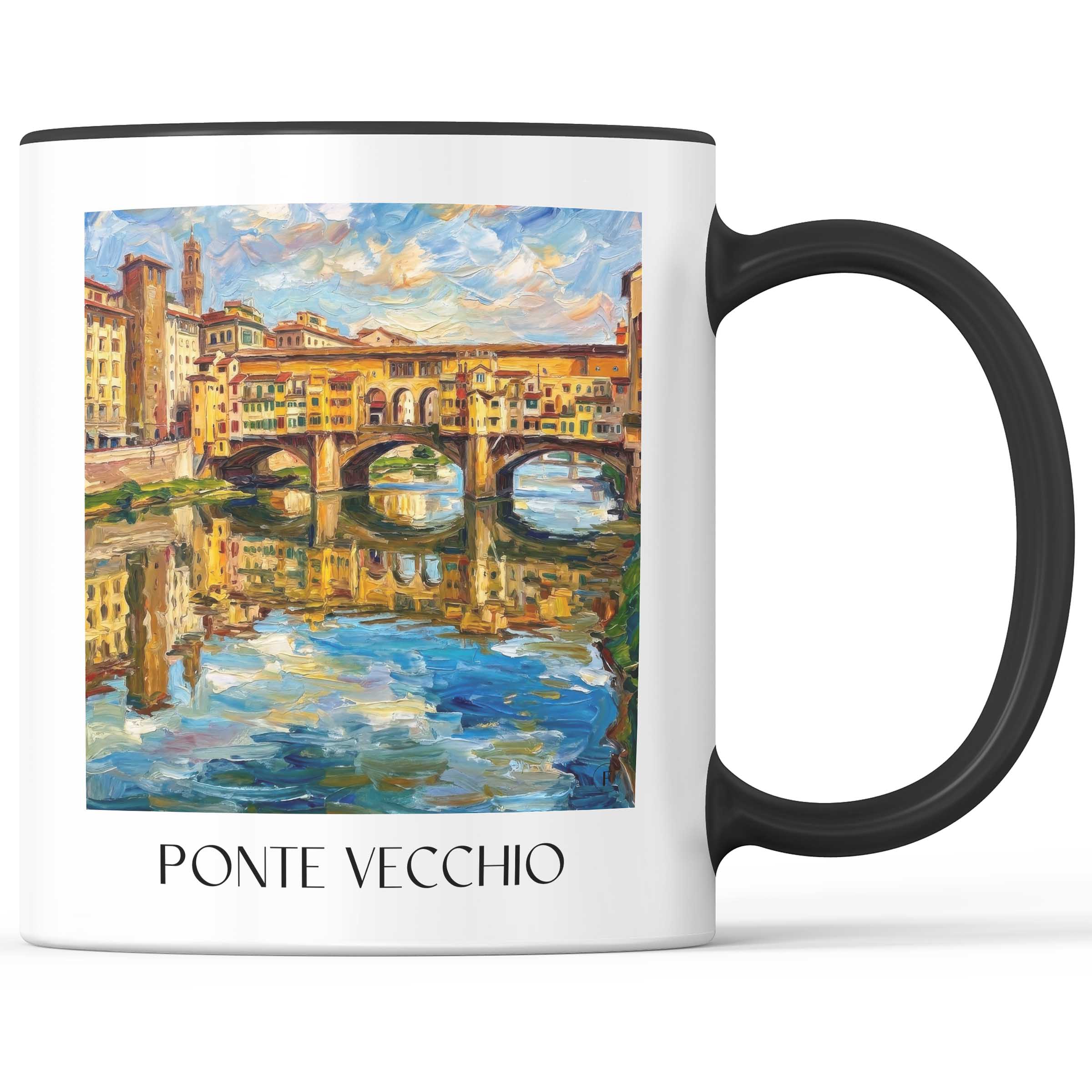 Ponte Vecchio Kaffeebecher - Florenz - Italien Becher - Kaffeetasse im Ölgemälde Stil