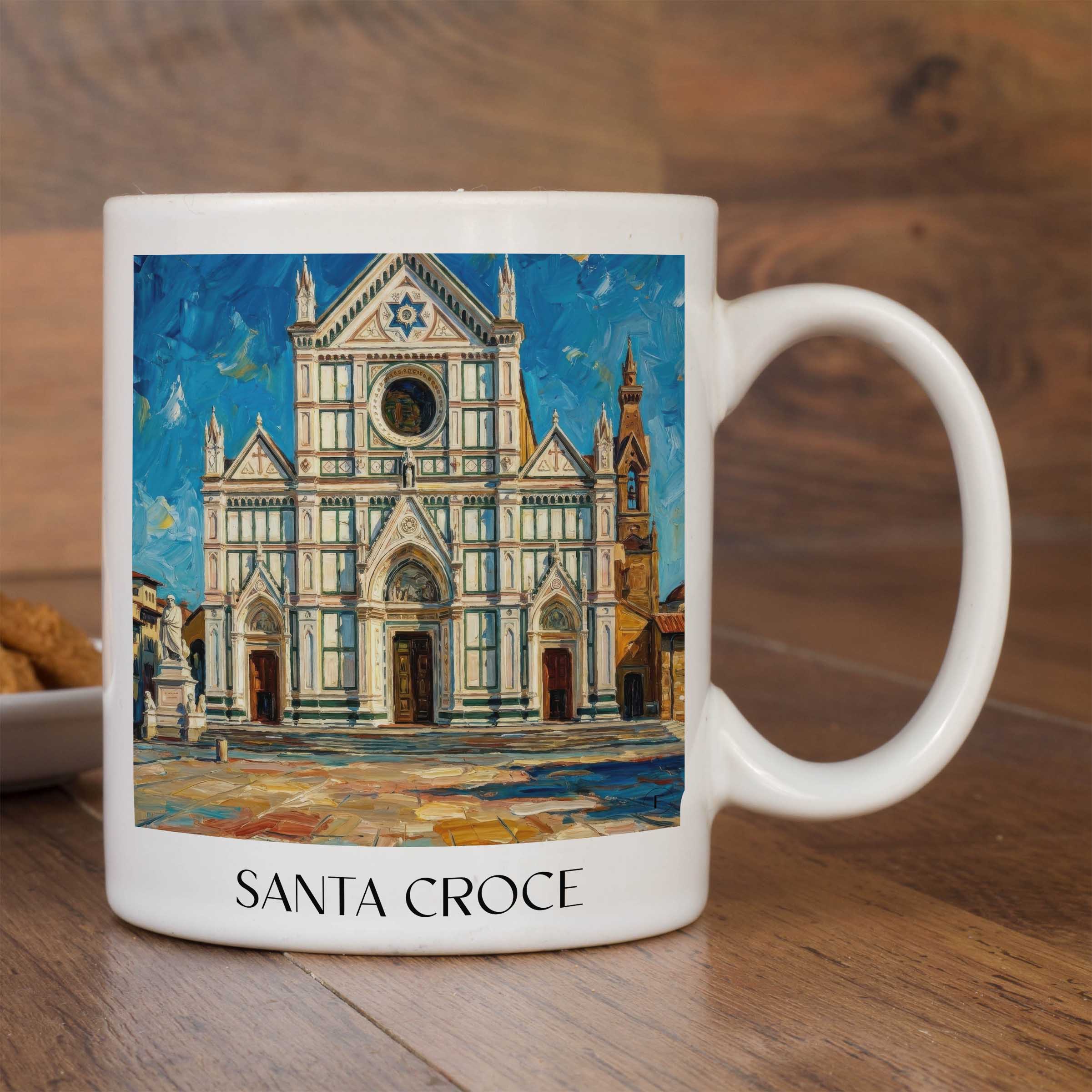 santa-croce-florenz-italien-kaffeebecher-oil-painting-oelgemaelde