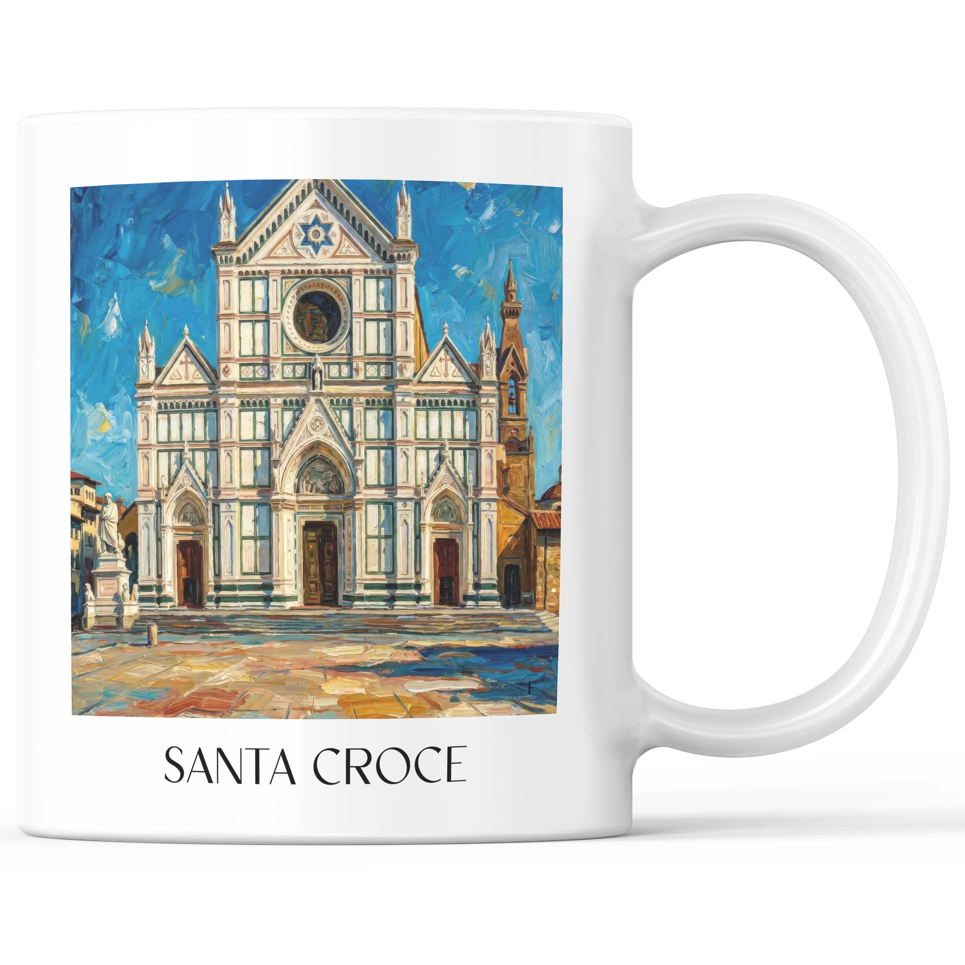 santa-croce-florenz-italien-kaffeebecher-oil-painting-oelgemaelde