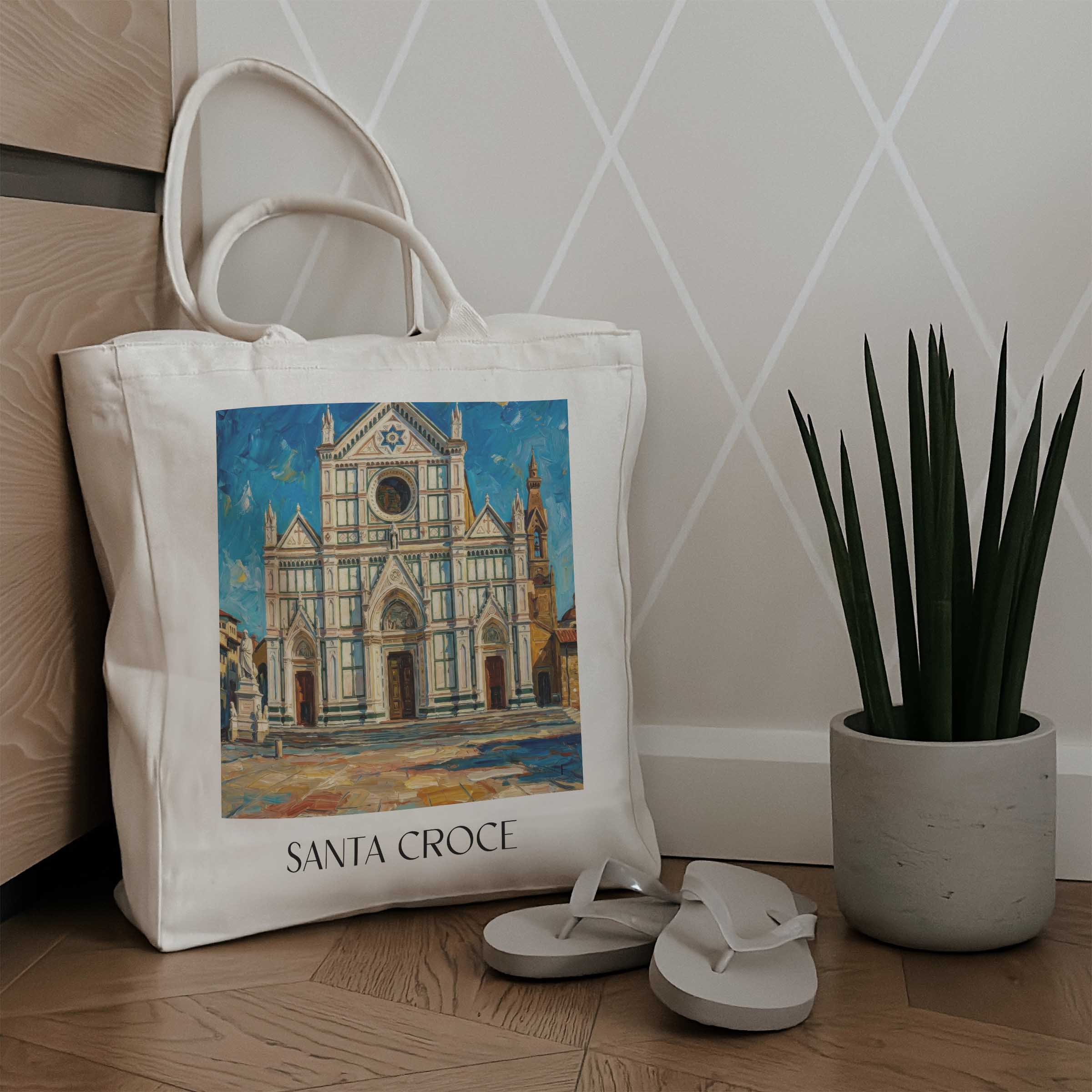 santa-croce-florenz-italien-einkaufstasche-oil-painting-oelgemaelde