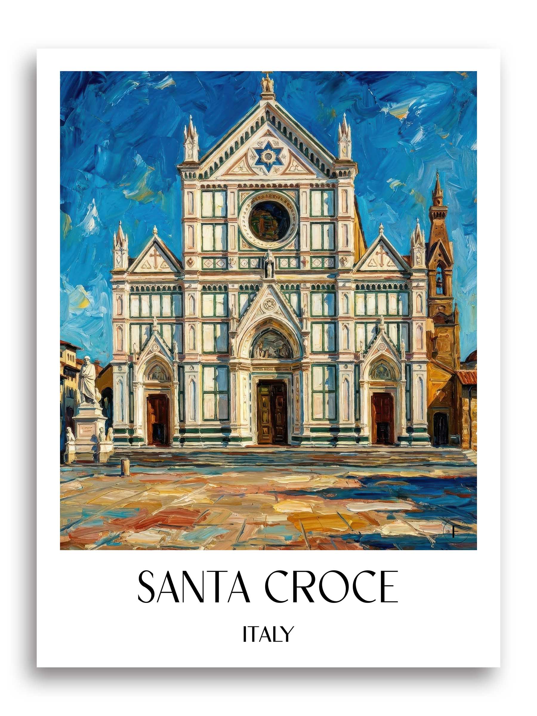 Santa Croce Poster - Florenz - Italien Kunstdruck - Ölgemälde von A4 bis A1