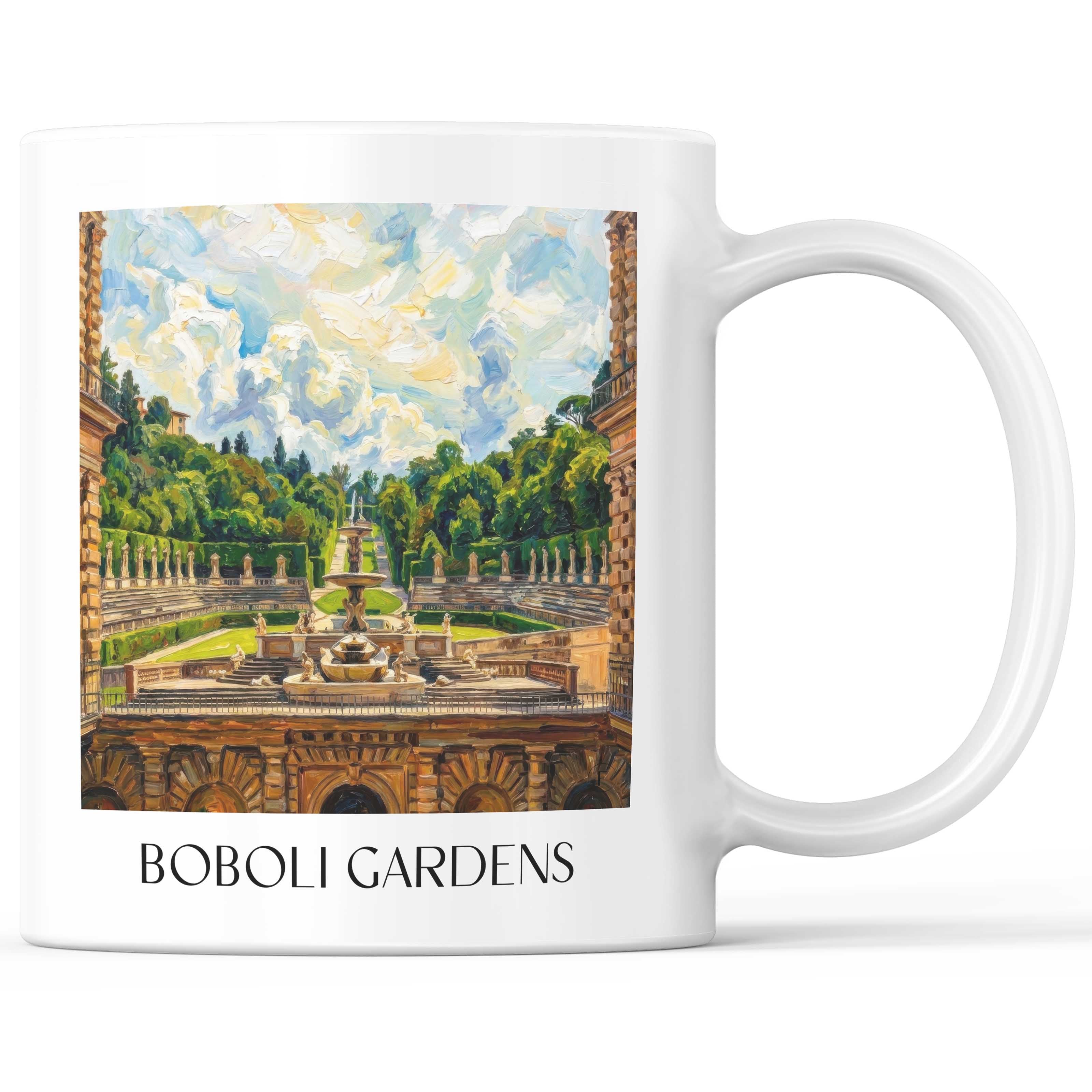 Boboli-Garten Kaffeebecher - Florenz - Italien Becher - Kaffeetasse im Ölgemälde Stil