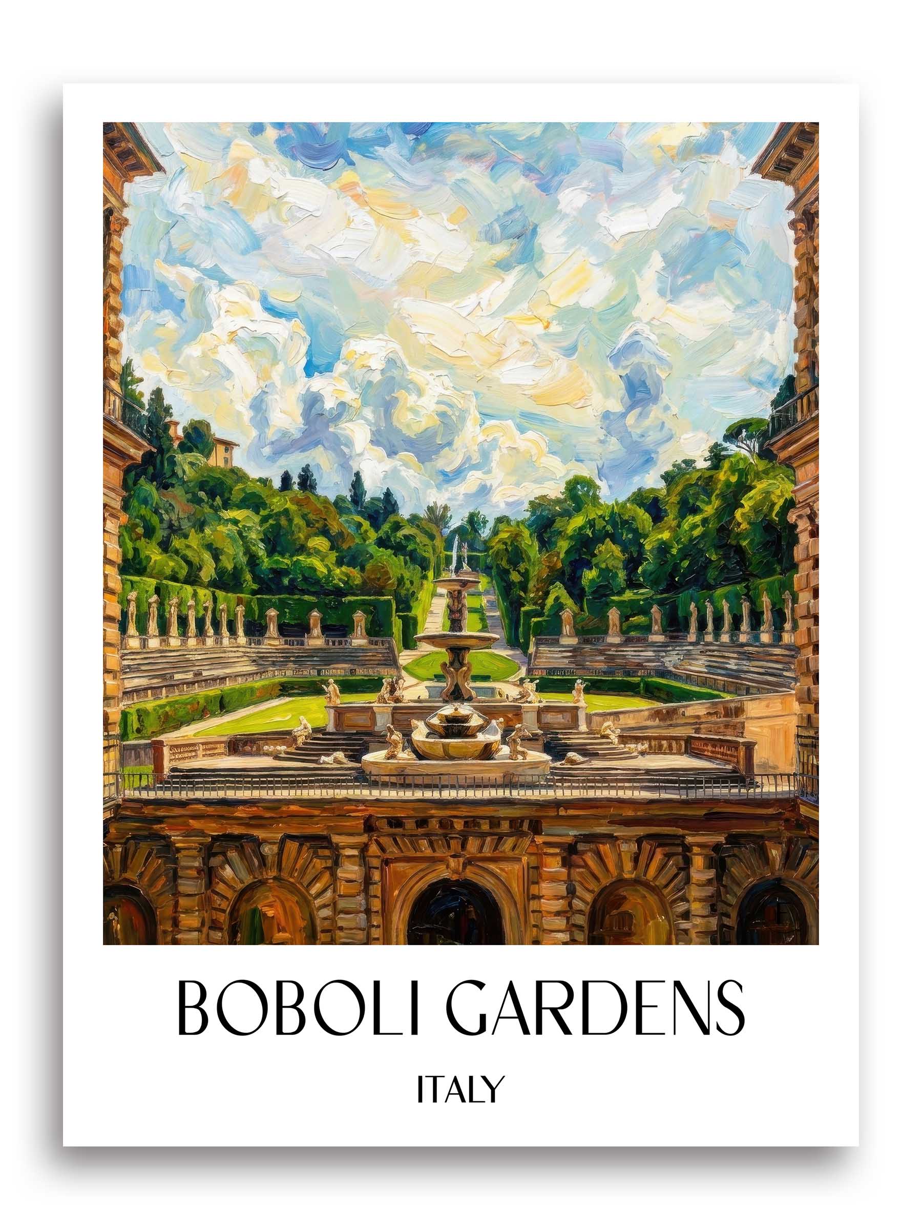 Boboli-Garten Poster - Florenz - Italien Kunstdruck - Ölgemälde von A4 bis A1