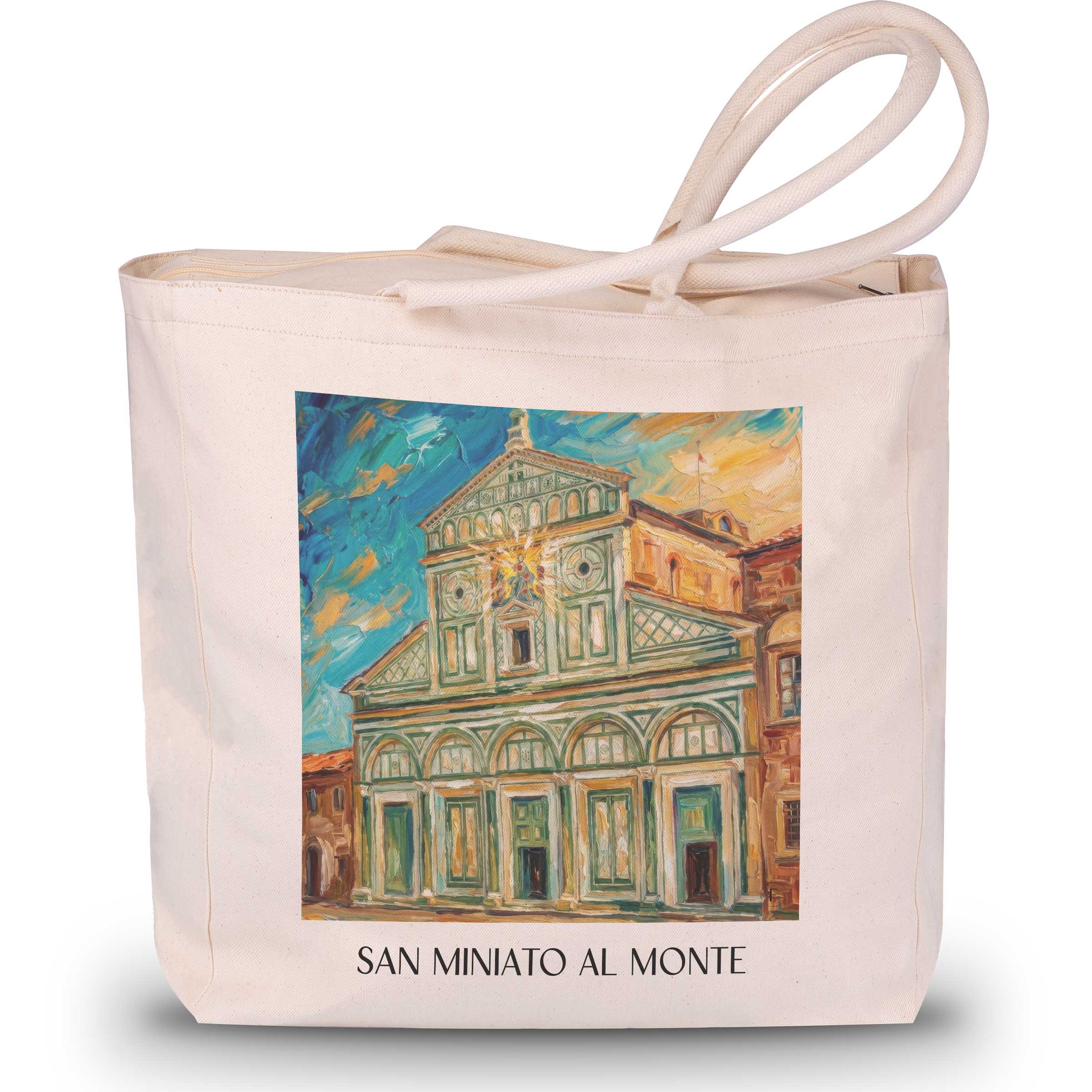 San Miniato al Monte Shopping Tasche - Florenz - Italien Tote Bag - Einkaufstasche im Ölgemälde Stil