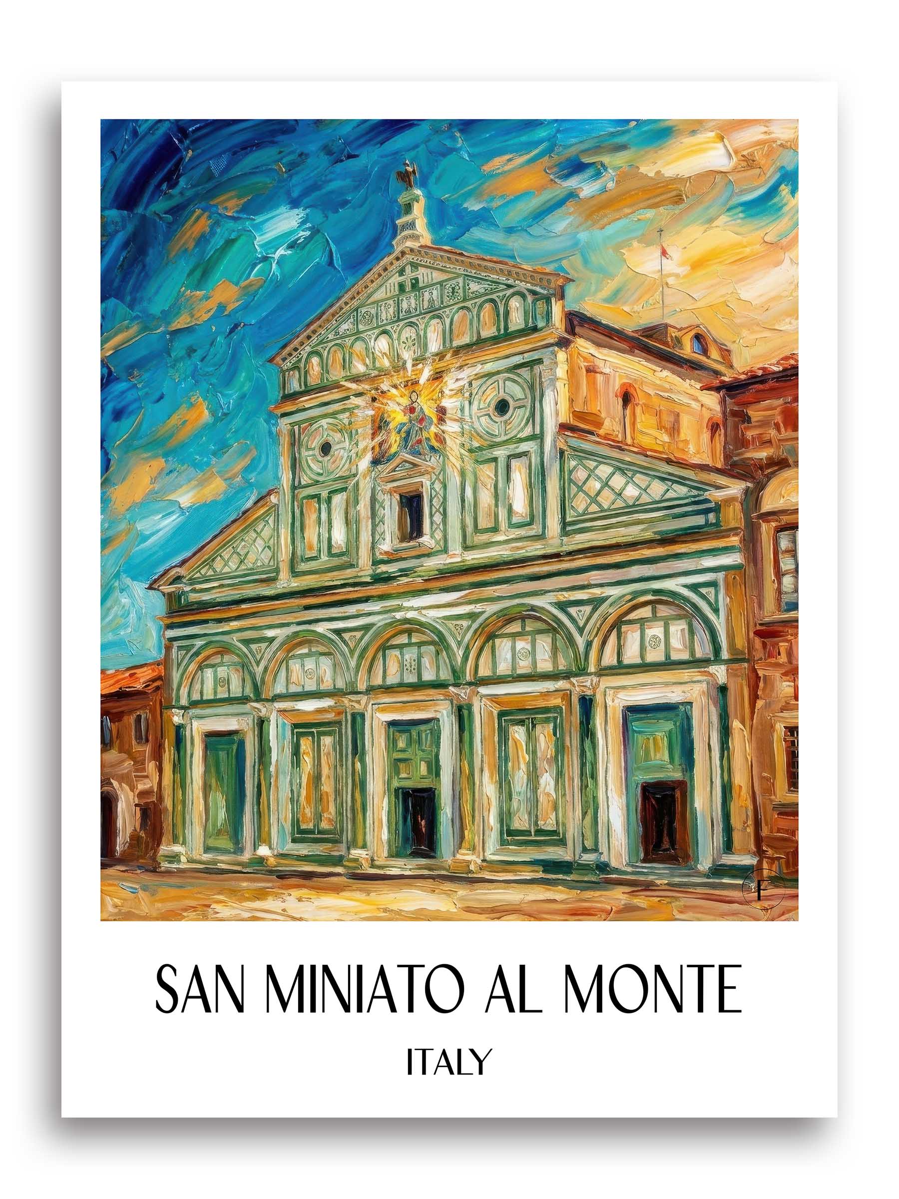 San Miniato al Monte Poster - Florenz - Italien Kunstdruck - Ölgemälde von A4 bis A1