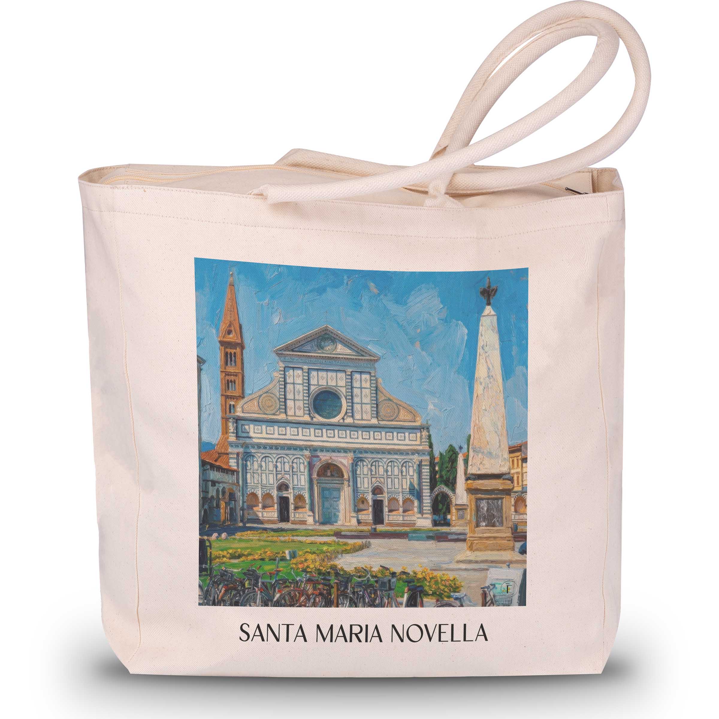 santa-maria-novella-florenz-italien-einkaufstasche-oil-painting-oelgemaelde