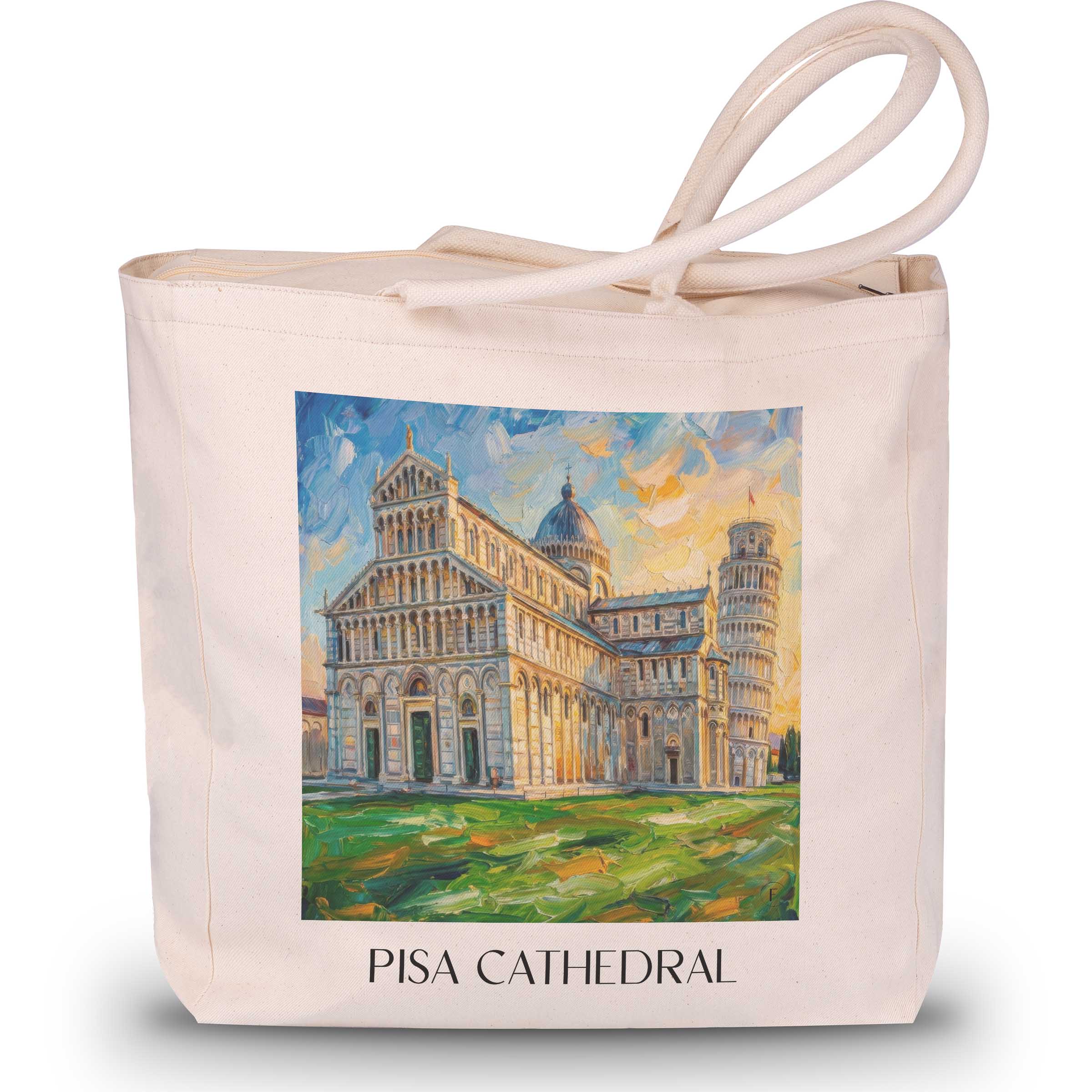 Dom von Pisa Shopping Tasche - Toskana - Italien Tote Bag - Einkaufstasche im Ölgemälde Stil