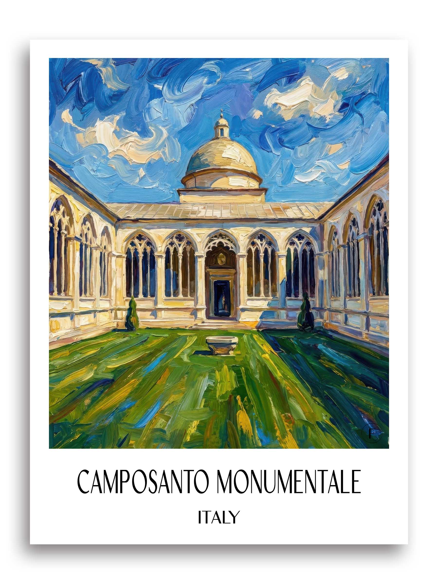 Camposanto Monumentale Poster - Pisa - Italien Kunstdruck - Ölgemälde von A4 bis A1