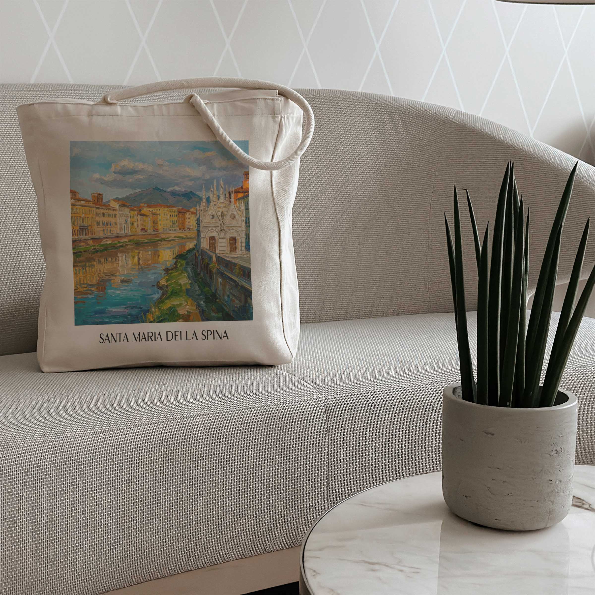 santa-maria-della-spina-pisa-italien-einkaufstasche-oil-painting-oelgemaelde