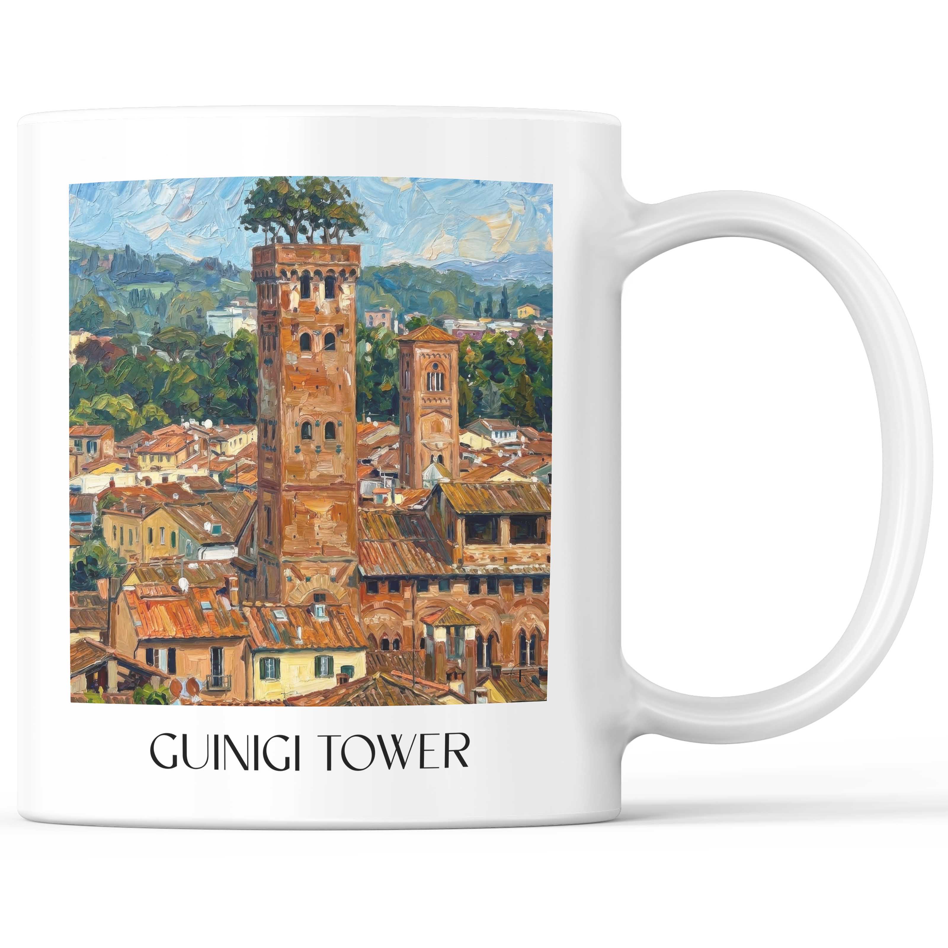 Guinigiturm Kaffeebecher - Lucca - Italien Becher - Kaffeetasse im Ölgemälde Stil