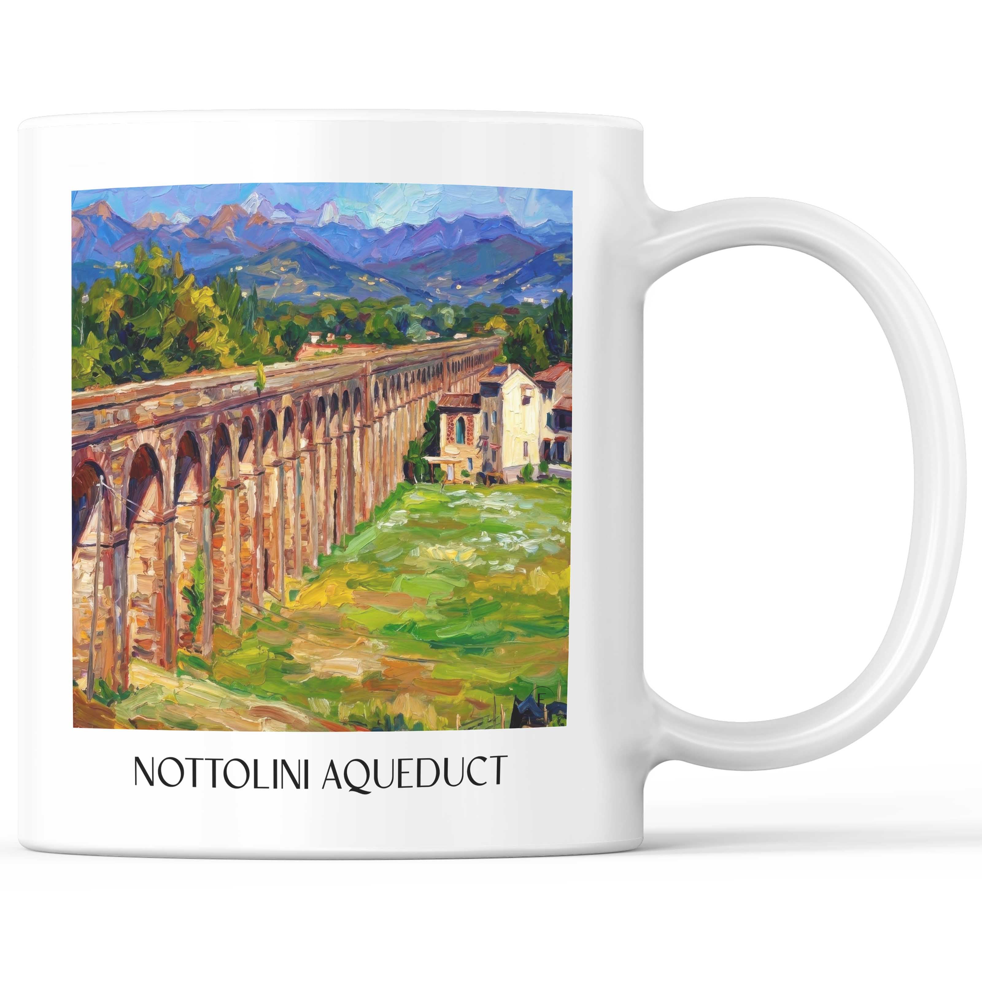 Aquädukt von Nottolini Kaffeebecher - Lucca - Italien Becher - Kaffeetasse im Ölgemälde Stil