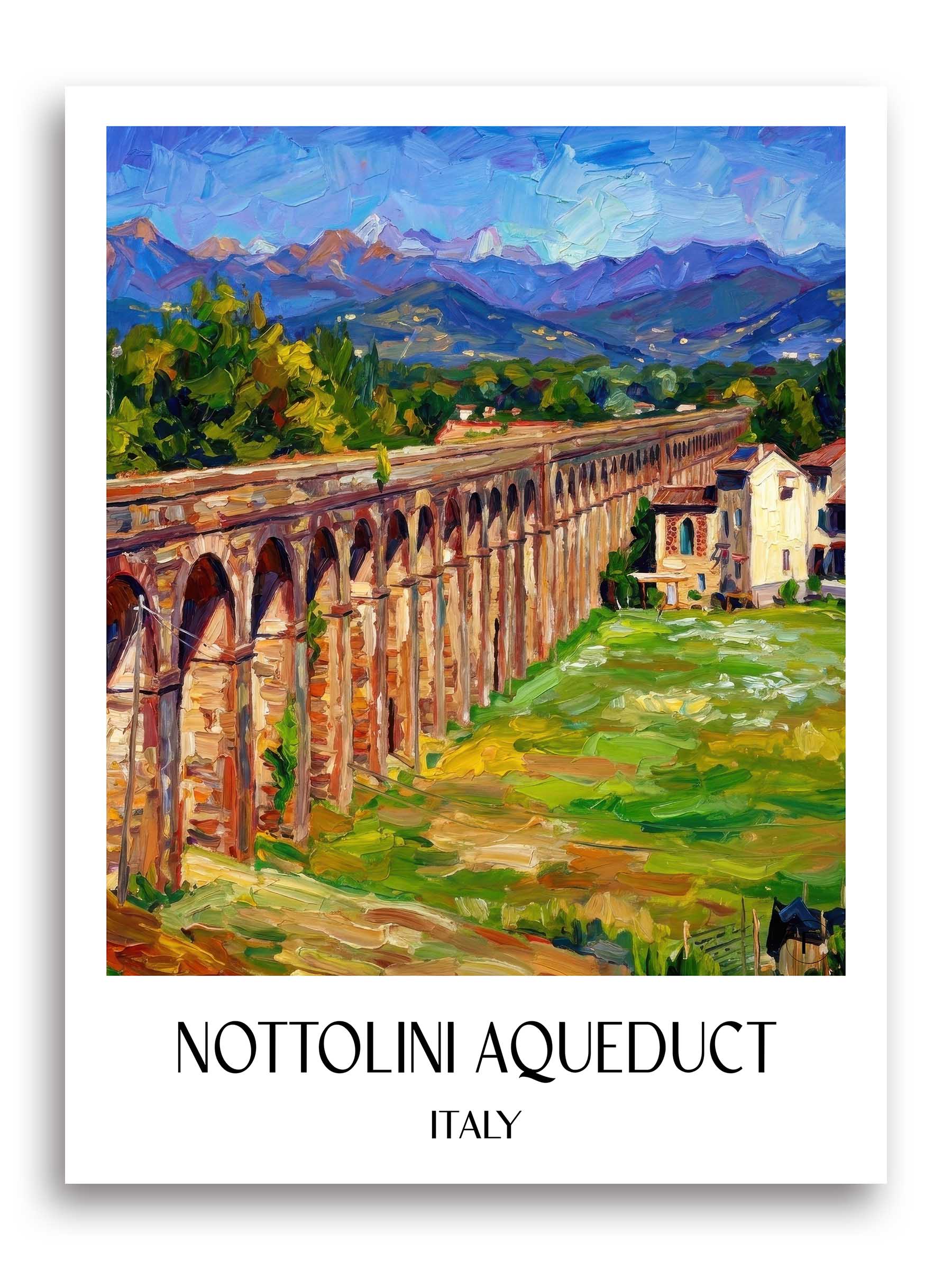 Aquädukt von Nottolini Poster - Lucca - Italien Kunstdruck - Ölgemälde von A4 bis A1