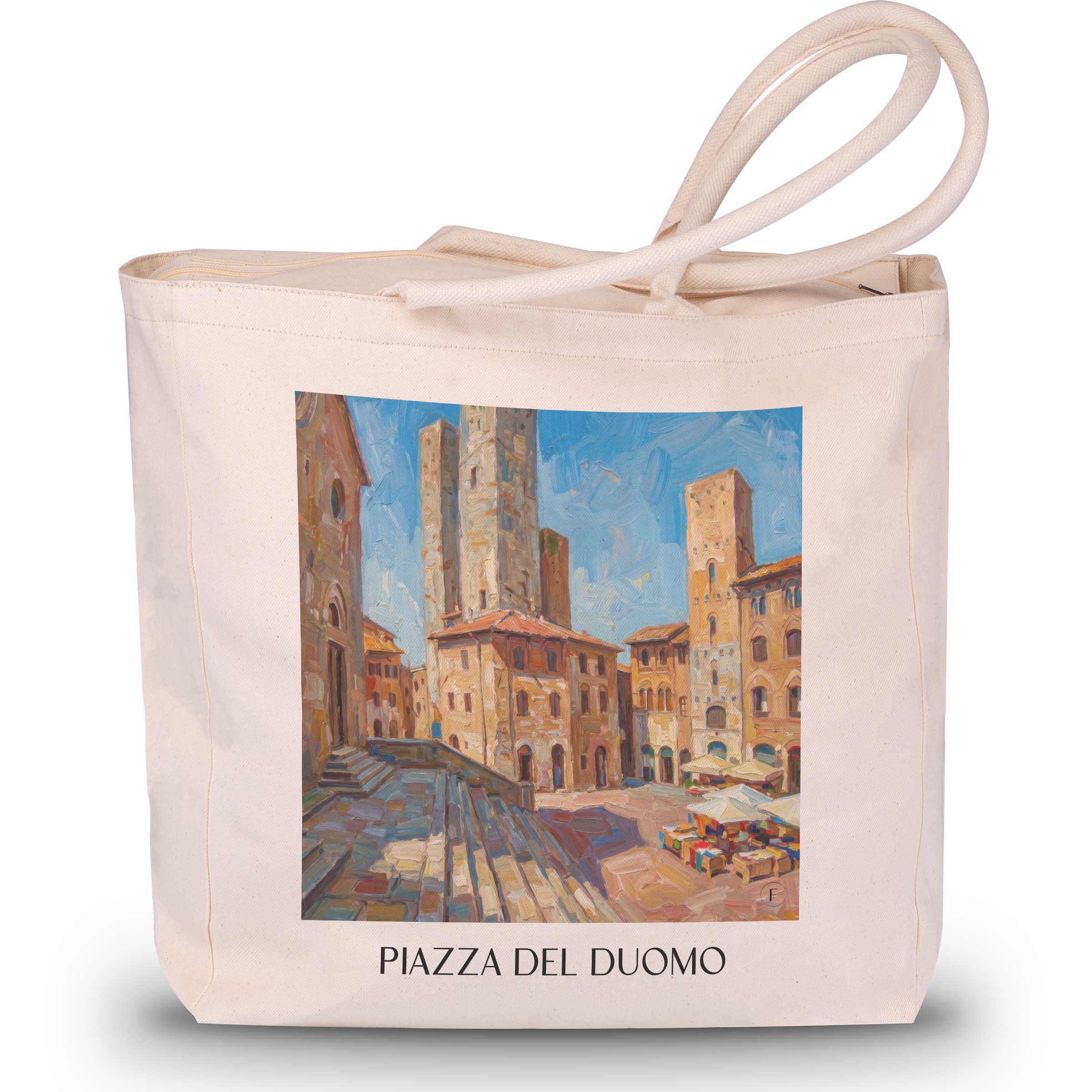piazza-del-duomo-san-gimignano-italien-einkaufstasche-oil-painting-oelgemaelde