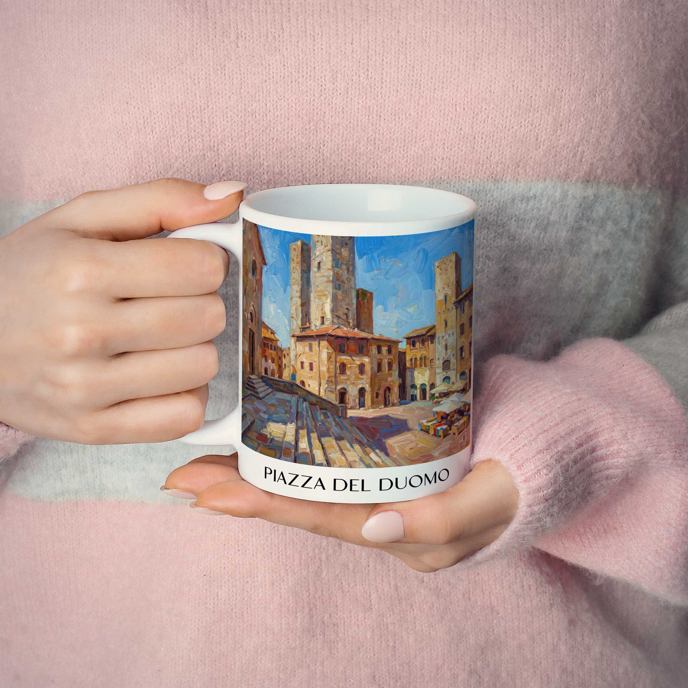 piazza-del-duomo-san-gimignano-italien-kaffeebecher-oil-painting-oelgemaelde