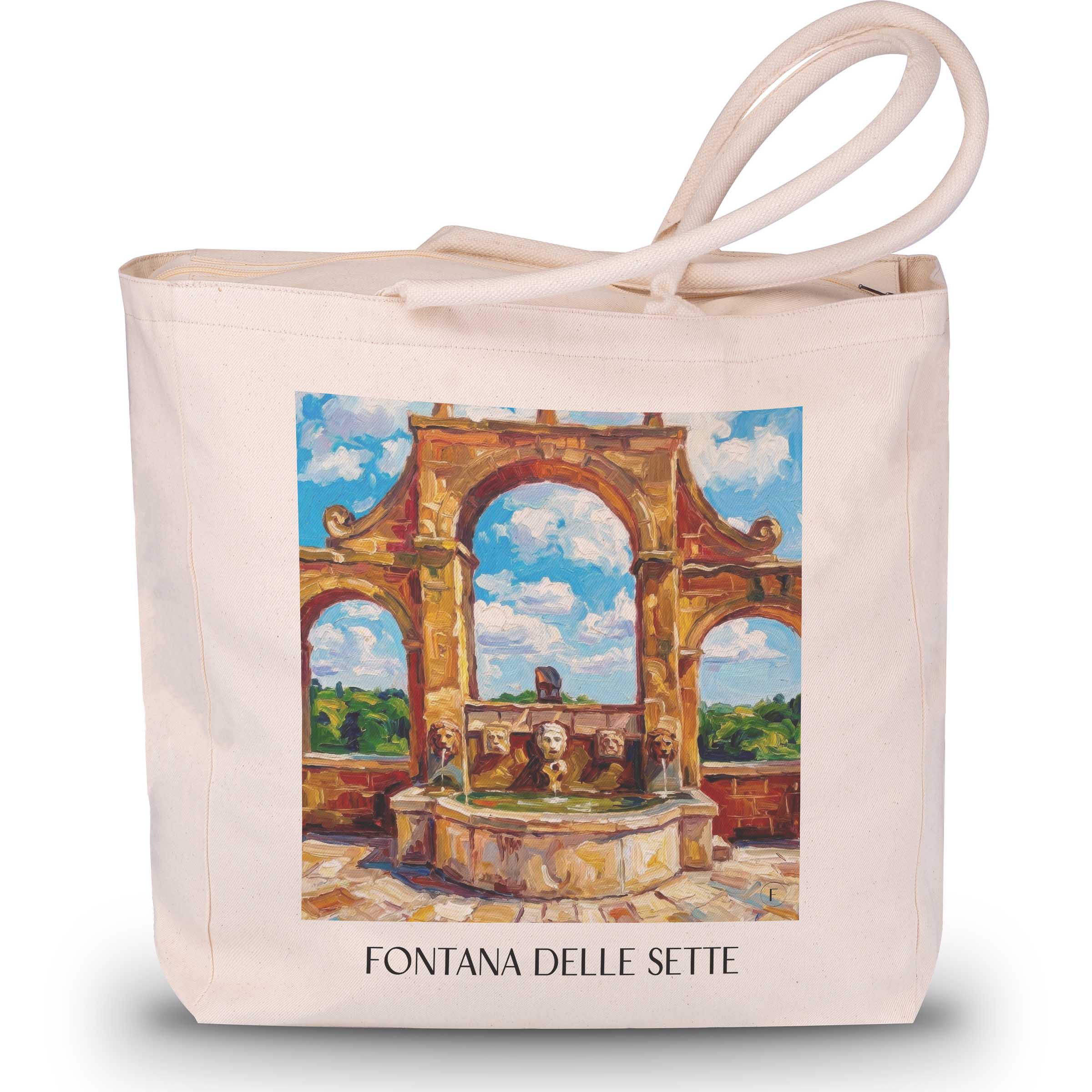 fontana-delle-sette-pitigliano-italien-einkaufstasche-oil-painting-oelgemaelde