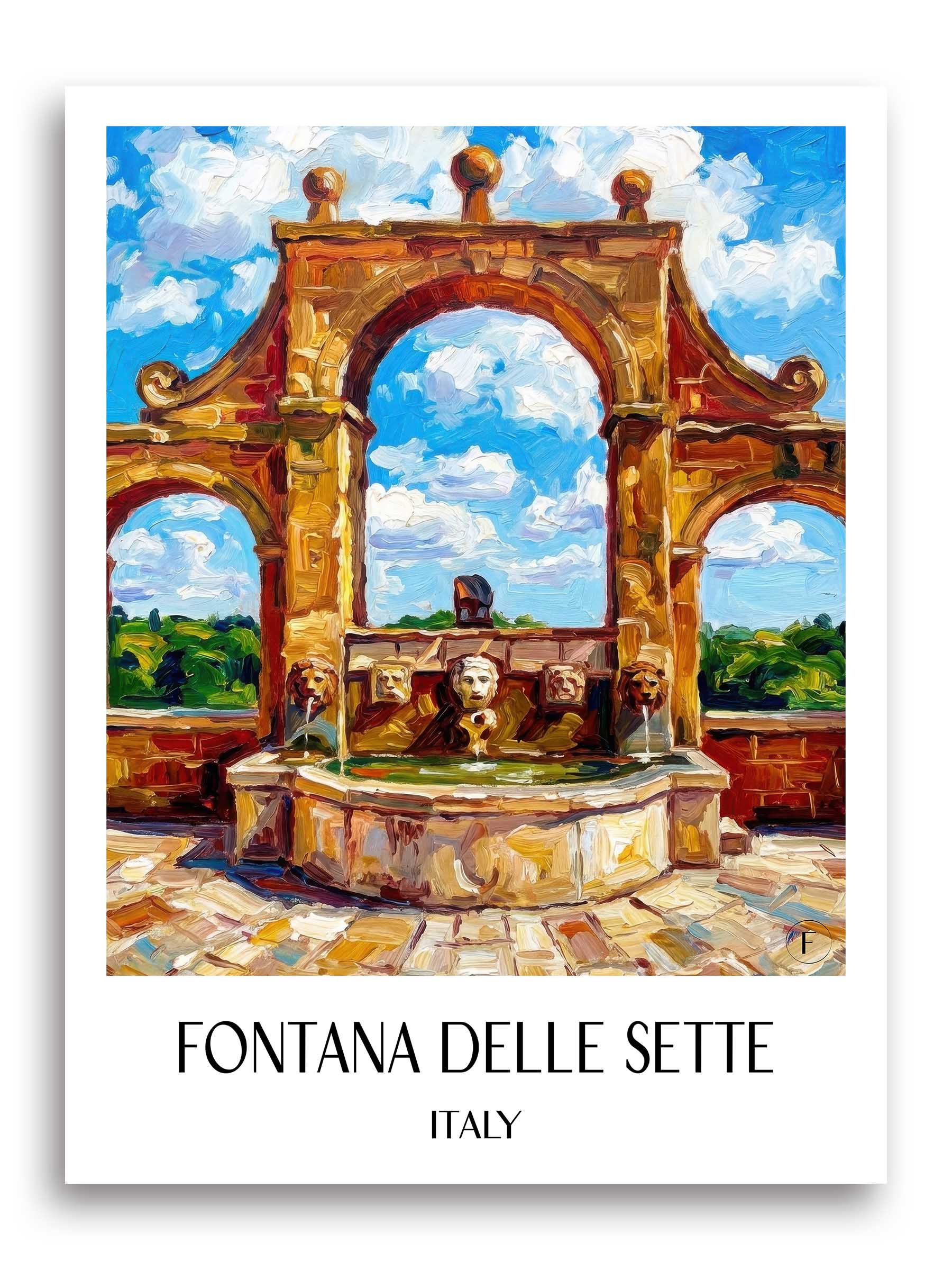 Fontana delle Sette Poster - Pitigliano - Italien Kunstdruck - Ölgemälde von A4 bis A1