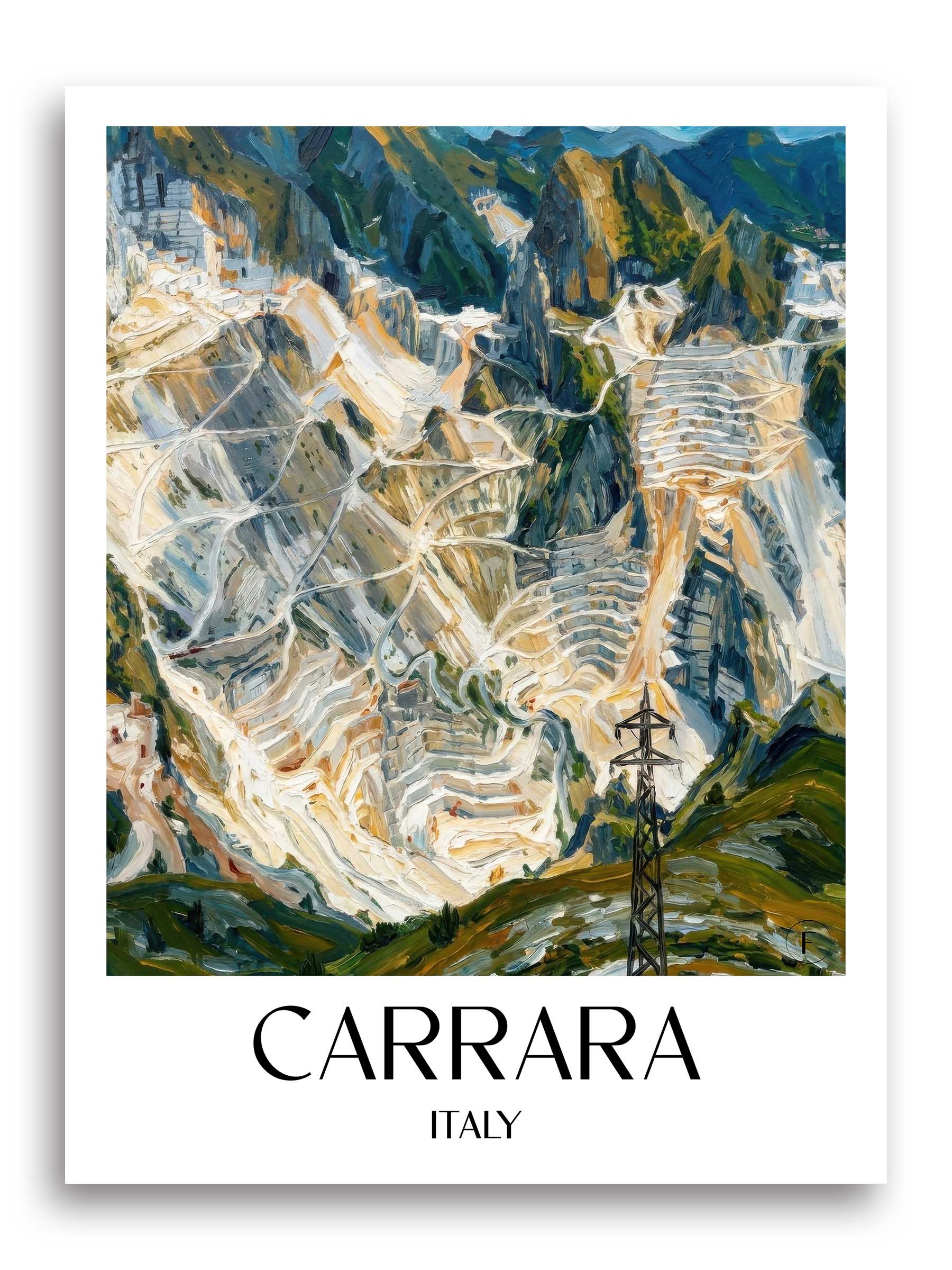 Carrara Poster - Toskana - Italien Kunstdruck - Ölgemälde von A4 bis A1