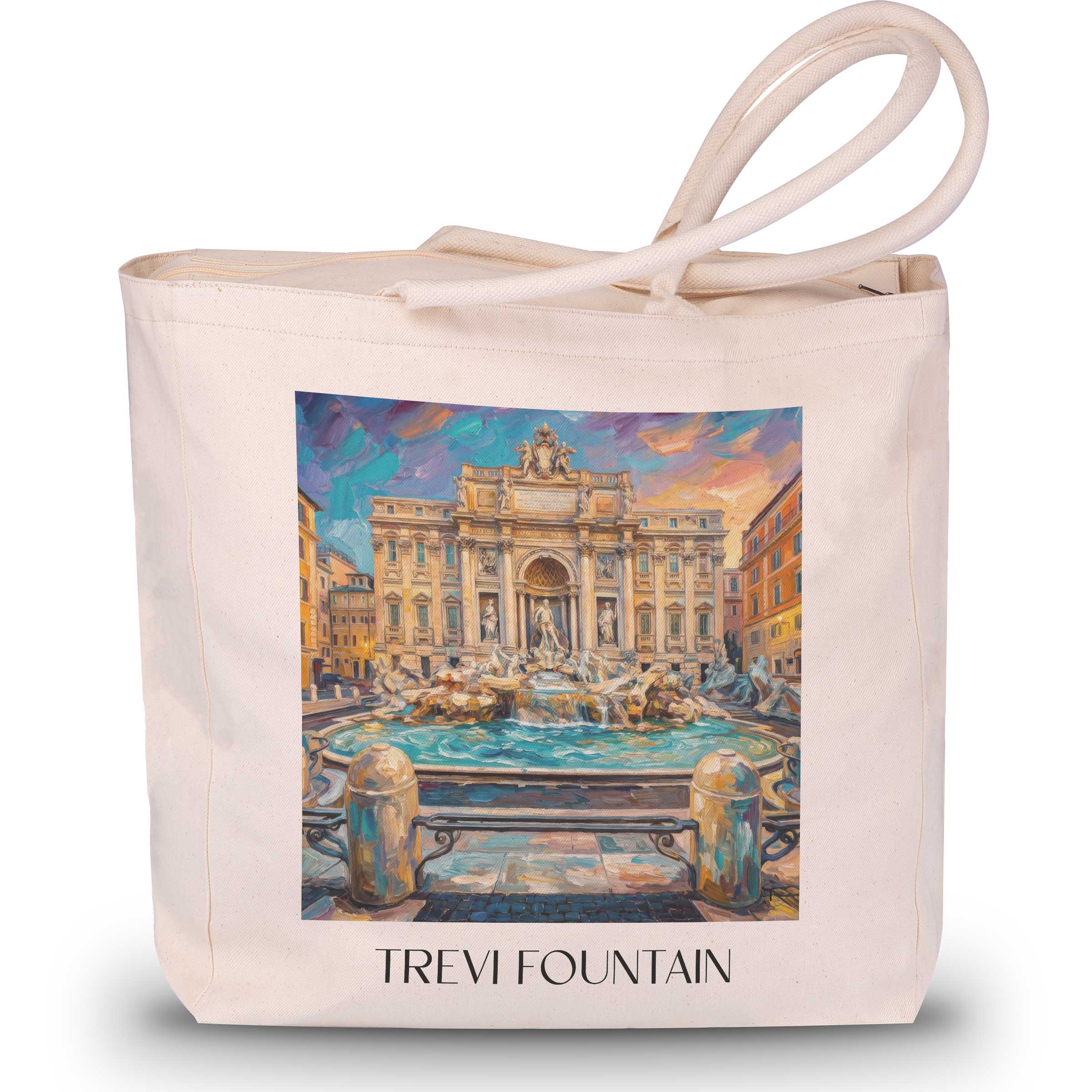 Trevi-Brunnen Shopping Tasche - Rom - Italien Tote Bag - Einkaufstasche im Ölgemälde Stil