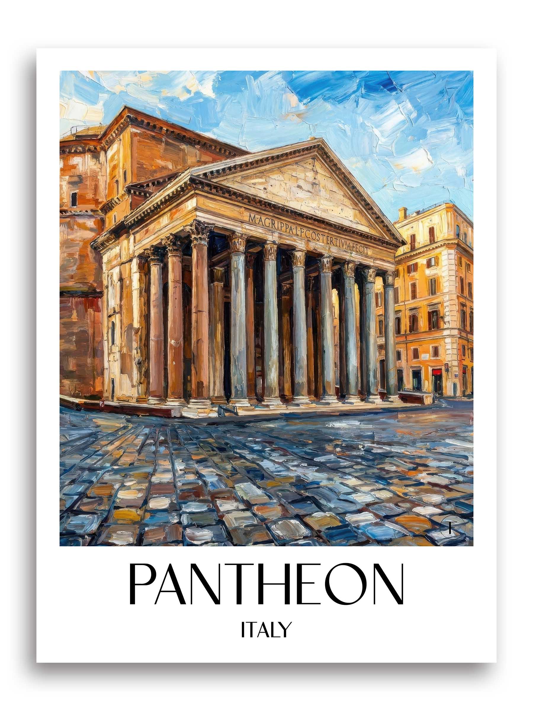 Pantheon Poster - Rom - Italien Kunstdruck - Ölgemälde von A4 bis A1