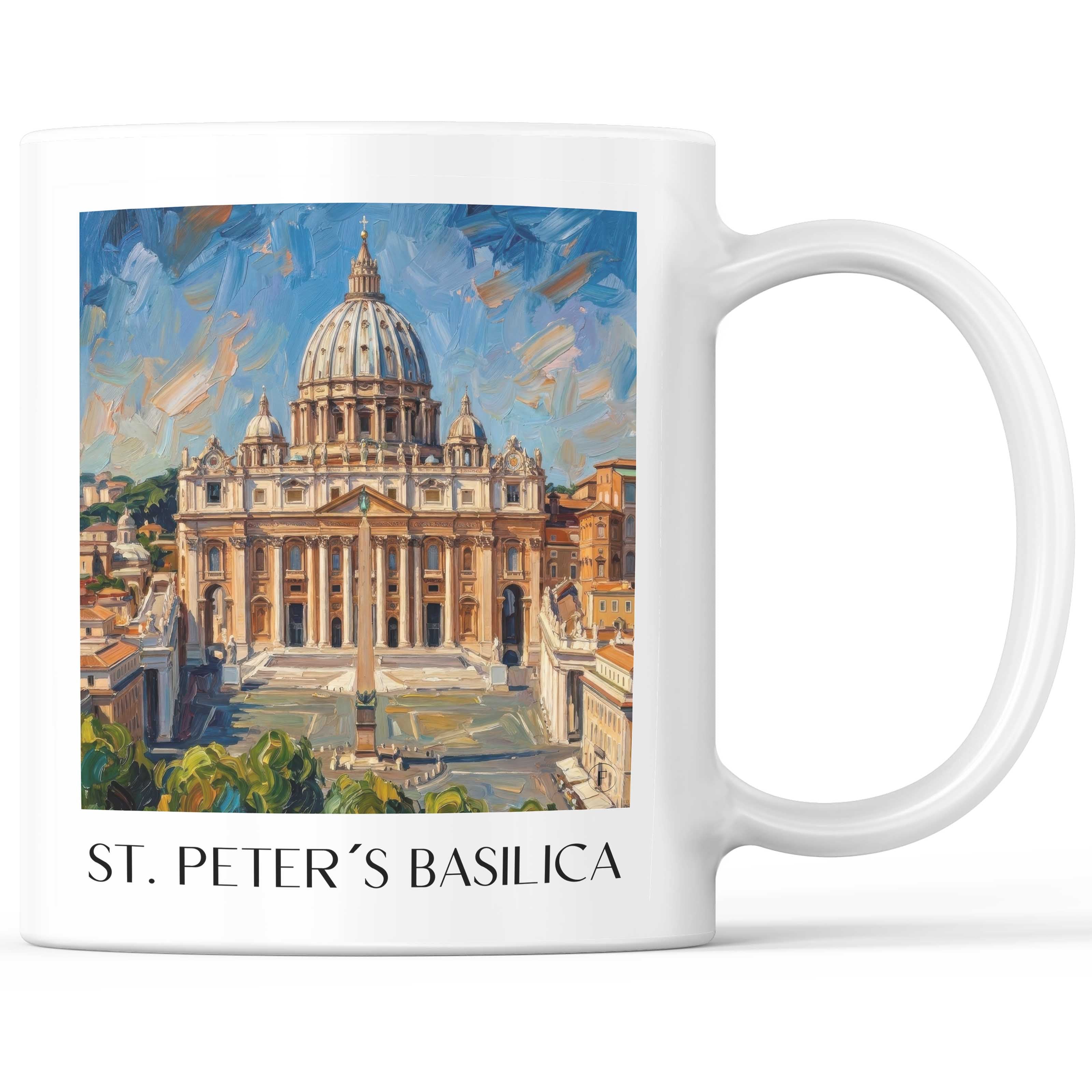 Petersdom Kaffeebecher - Vatikanstadt - Italien Becher - Kaffeetasse im Ölgemälde Stil
