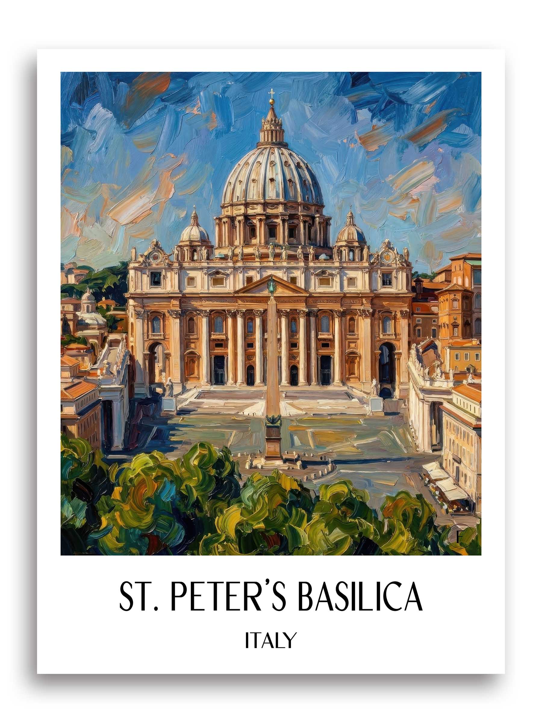Petersdom Poster - Vatikanstadt - Italien Kunstdruck - Ölgemälde von A4 bis A1