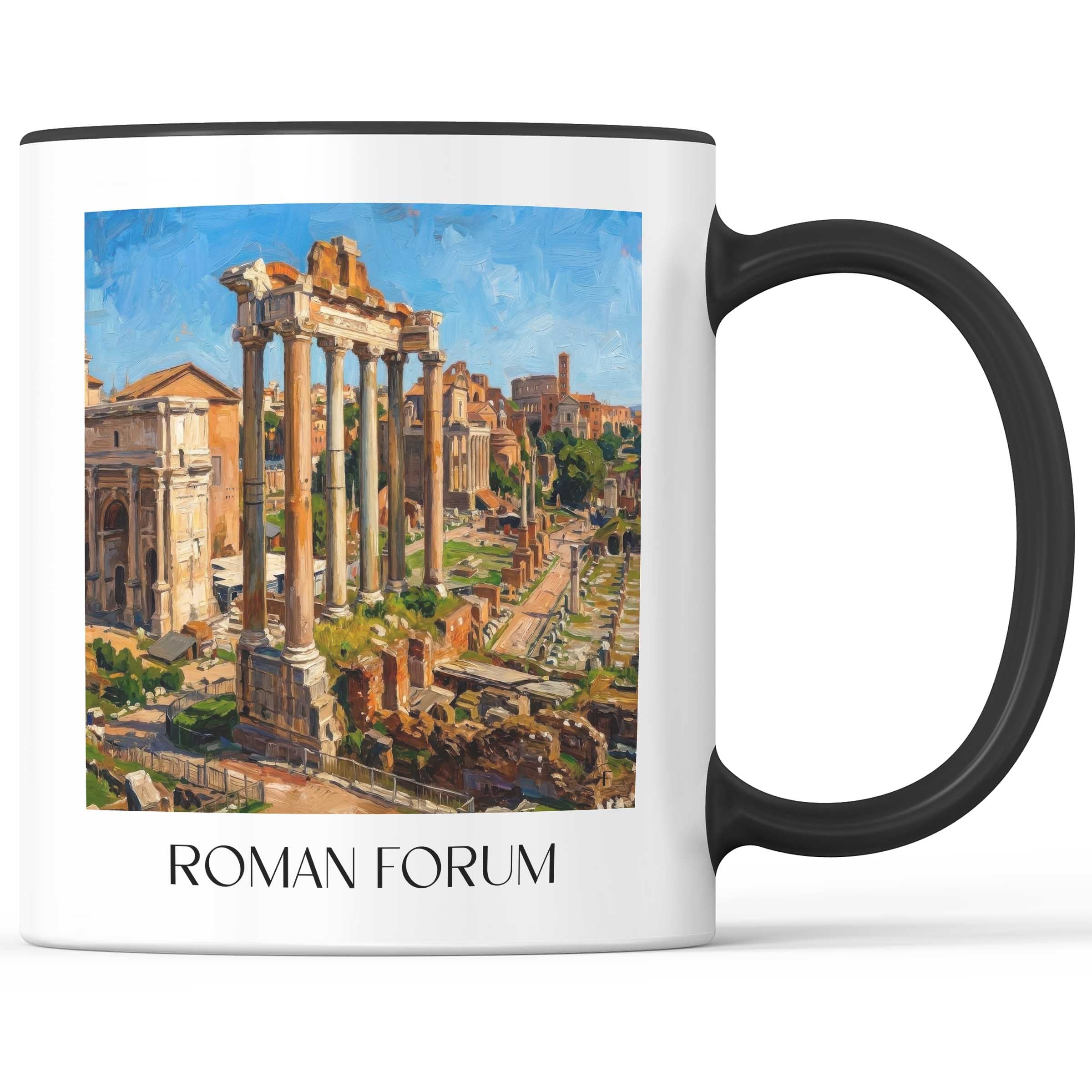 Forum Romanum Kaffeebecher - Rom - Italien Becher - Kaffeetasse im Ölgemälde Stil
