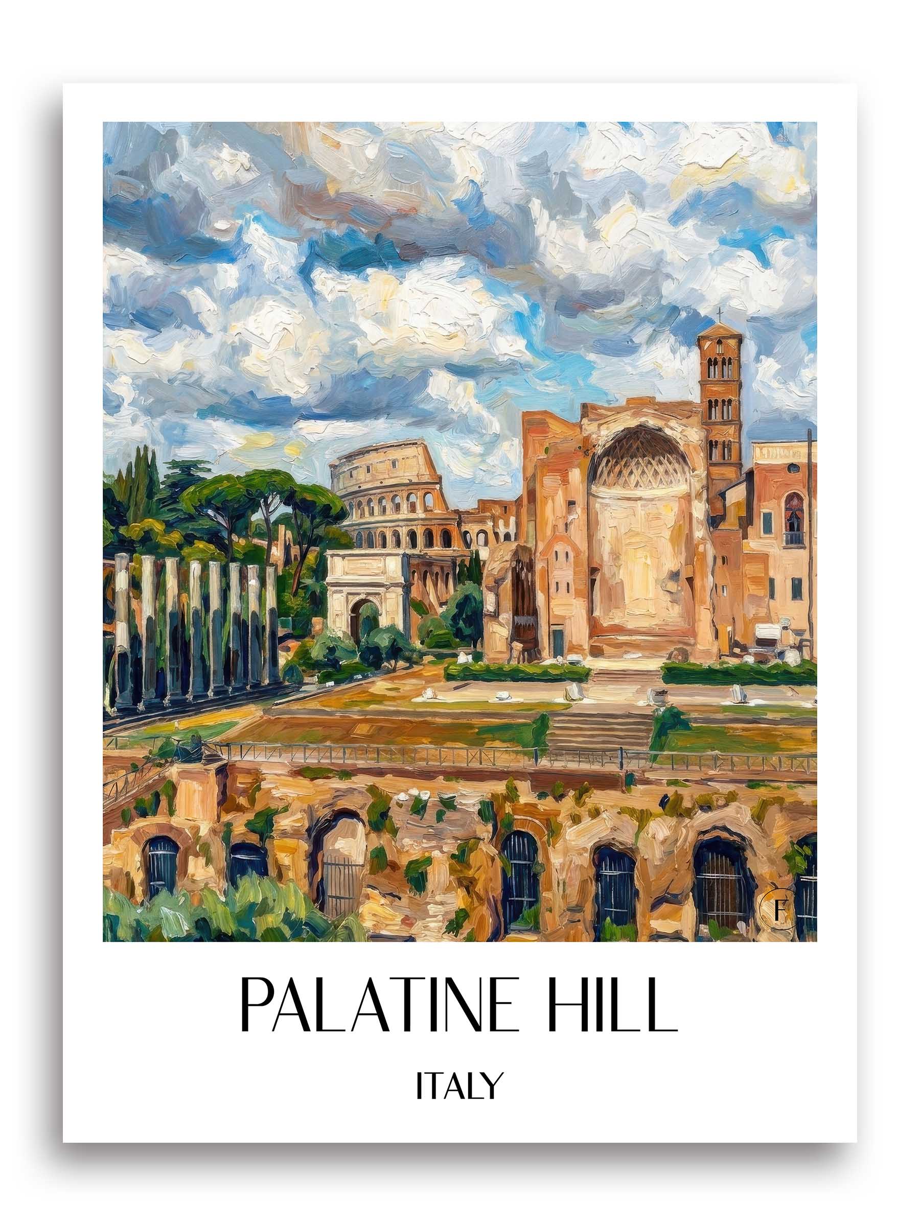 Palatin Hügel Poster - Rom - Italien Kunstdruck - Ölgemälde von A4 bis A1