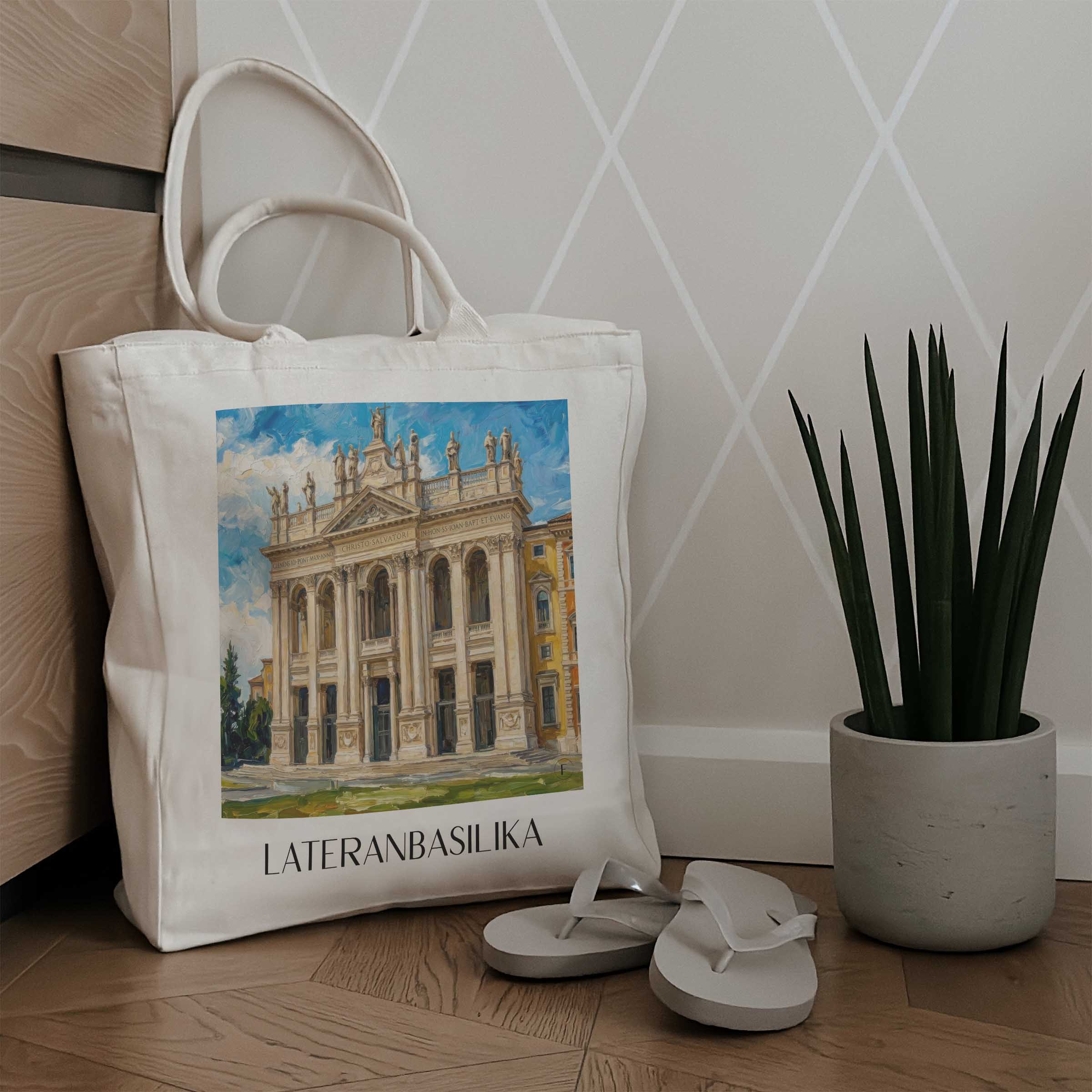 lateranbasilika--rom-italien-einkaufstasche-oil-painting-oelgemaelde