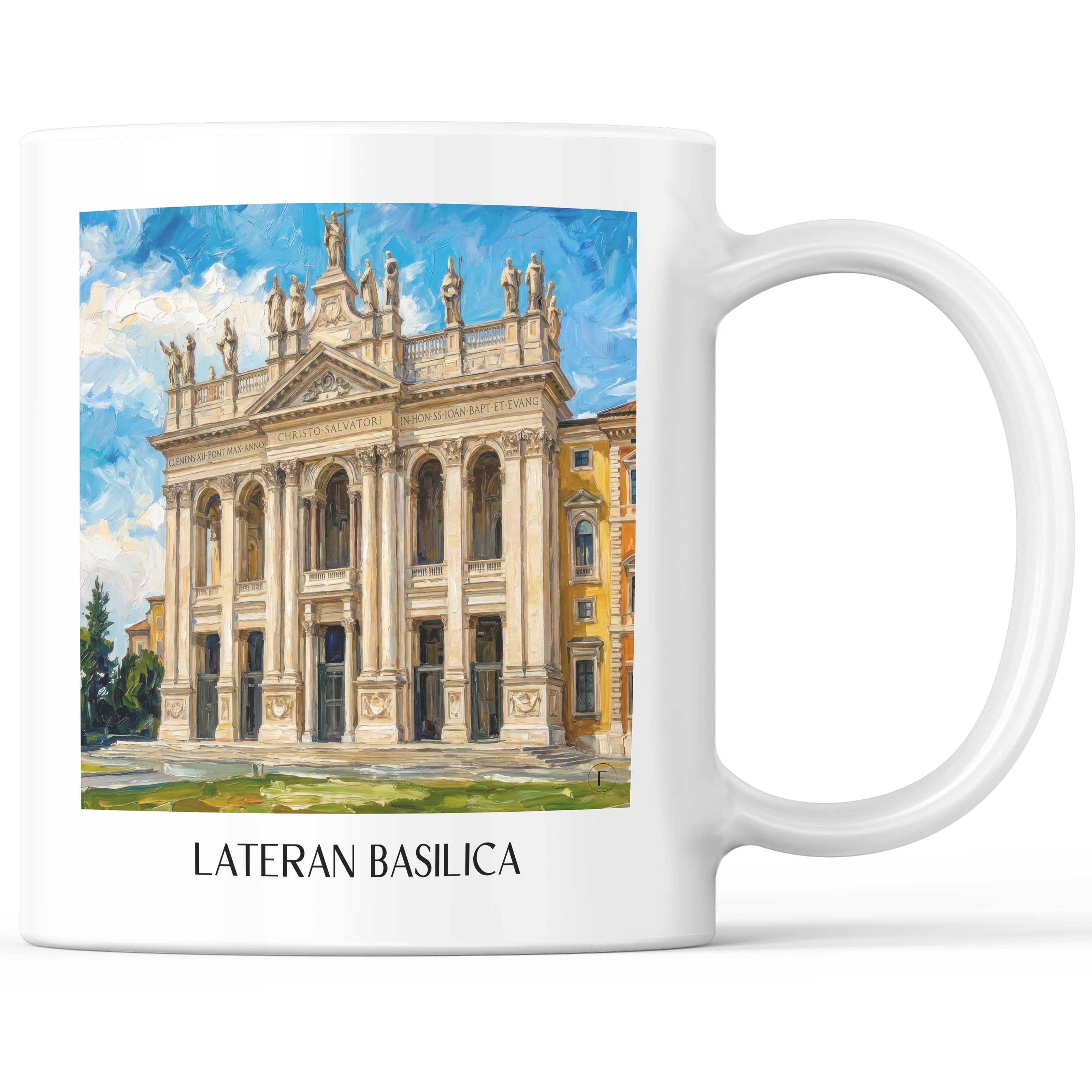 Lateranbasilika Kaffeebecher - Rom - Italien Becher - Kaffeetasse im Ölgemälde Stil
