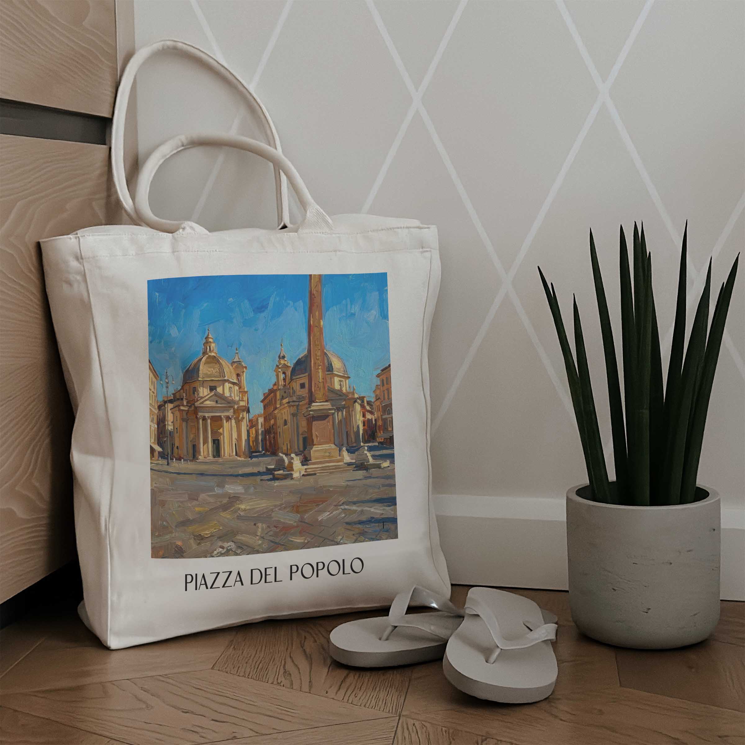 piazza-del-popolo-rom-italien-einkaufstasche-oil-painting-oelgemaelde