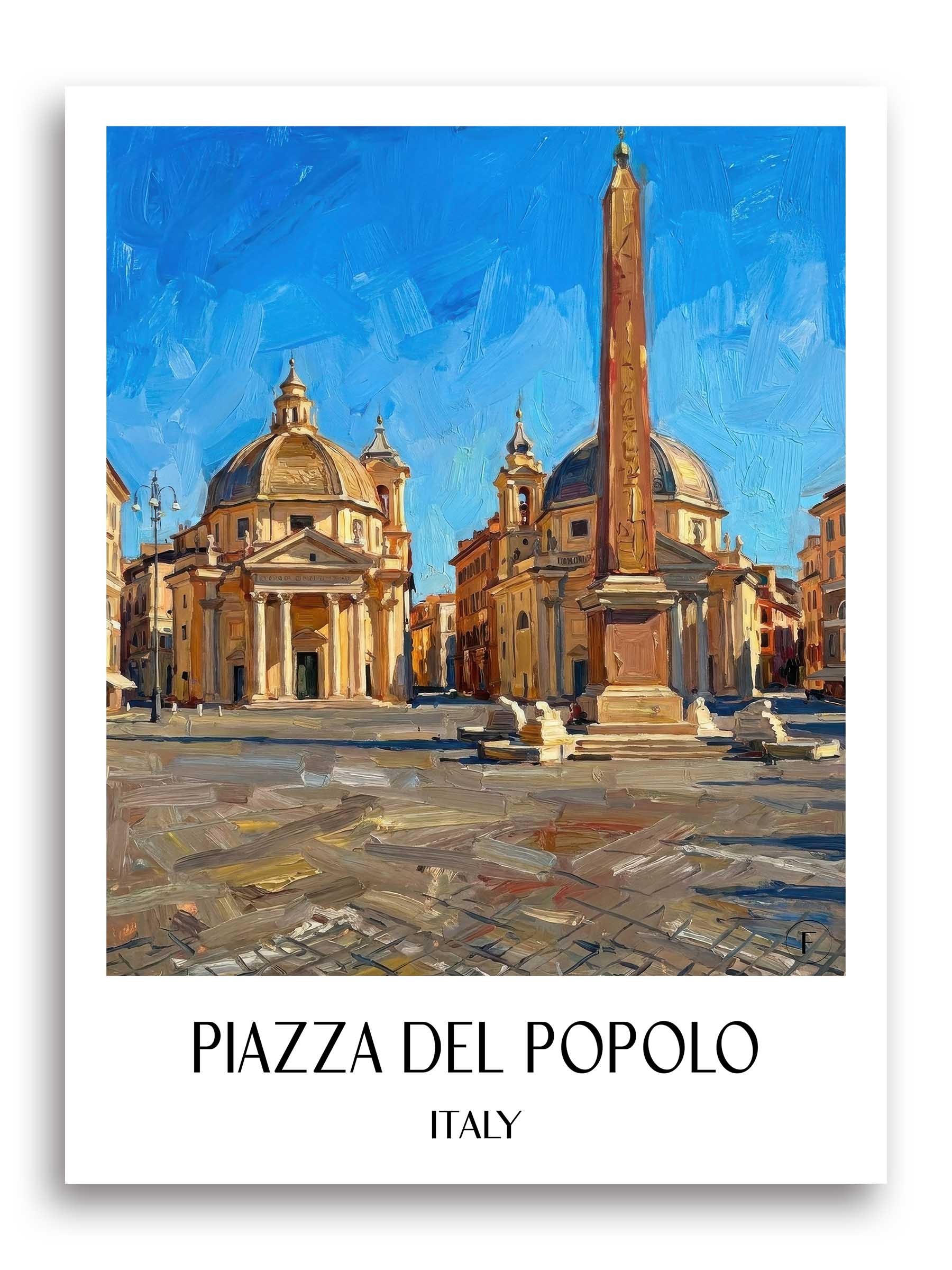 Piazza del Popolo Poster - Rom - Italien Kunstdruck - Ölgemälde von A4 bis A1