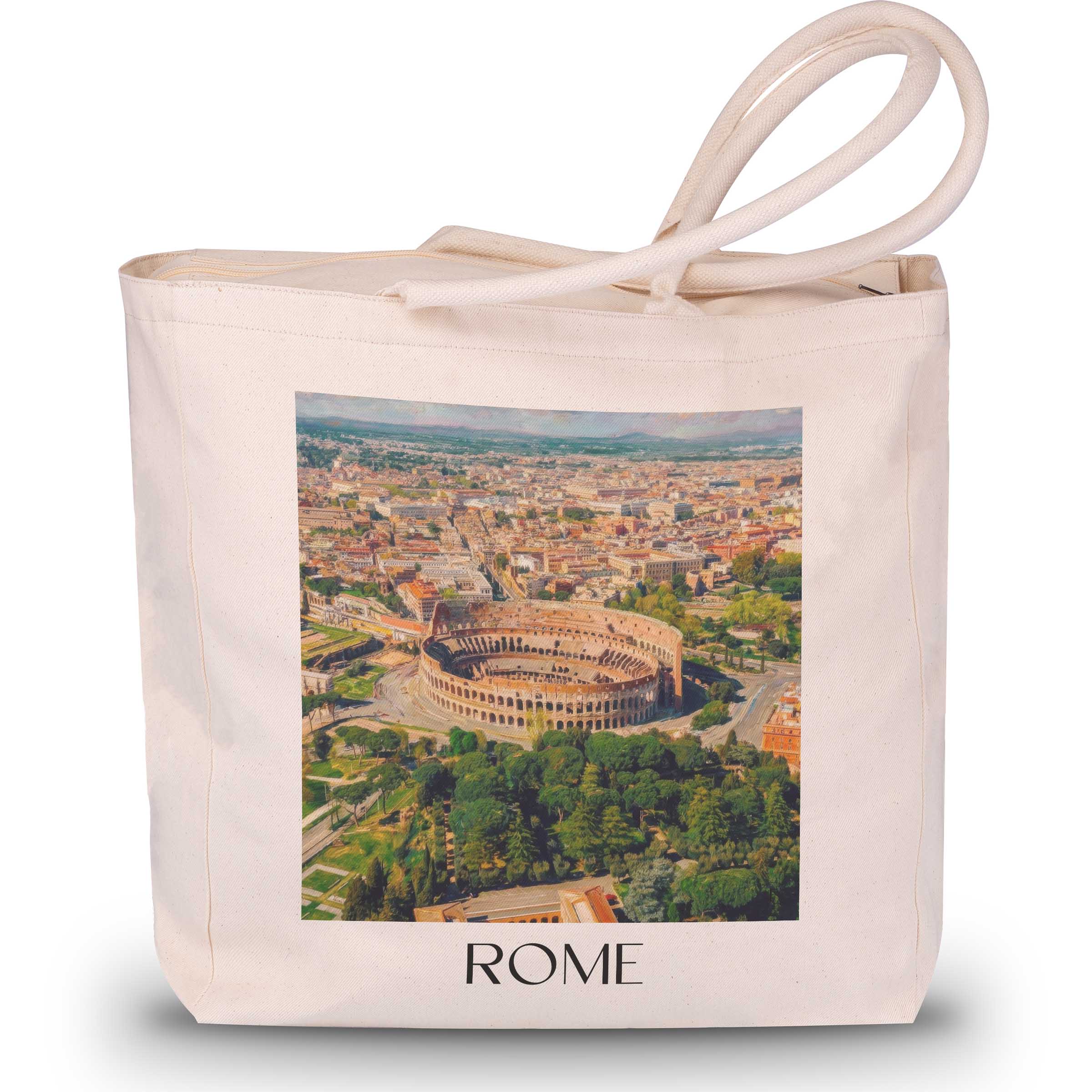 Rom Shopping Tasche - Italien - Italien Tote Bag - Einkaufstasche im Ölgemälde Stil