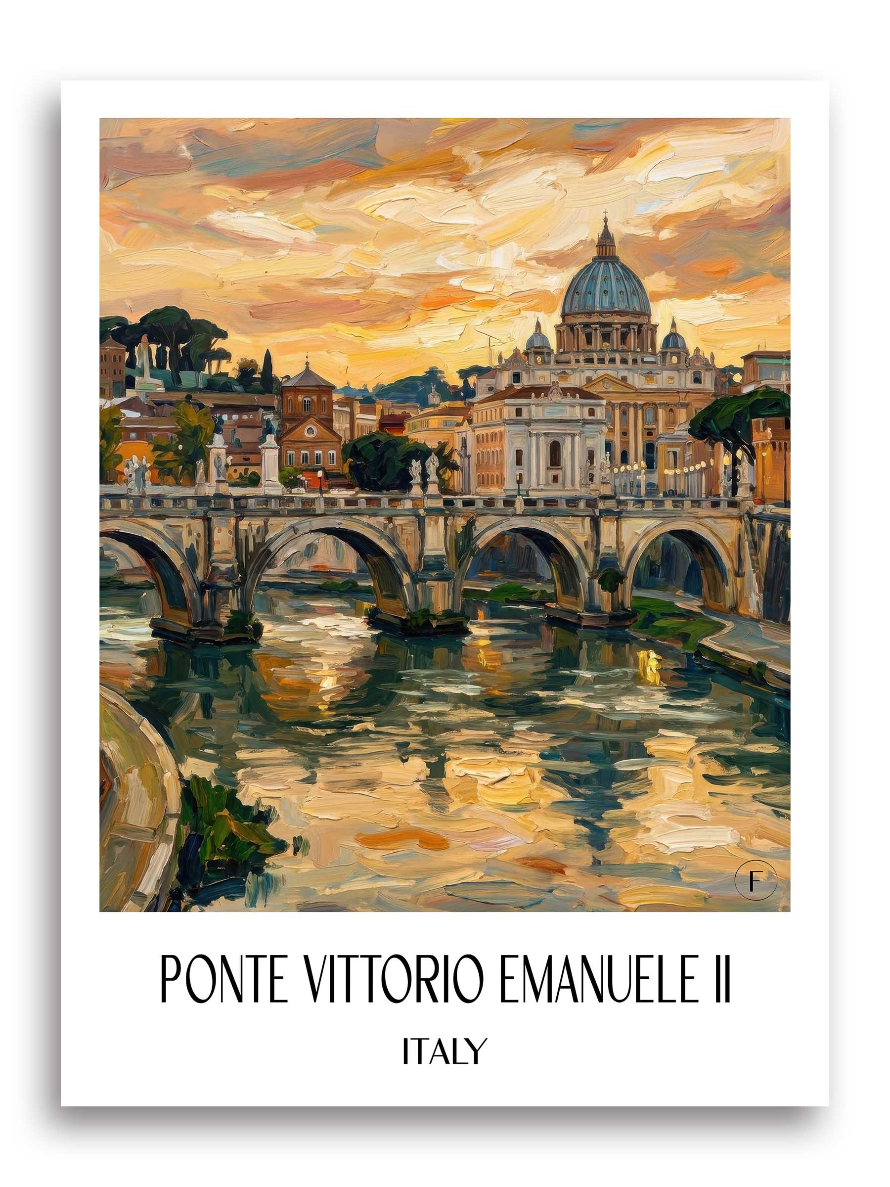 Ponte Vittorio Emanuele II Poster - Rom - Italien Kunstdruck - Ölgemälde von A4 bis A1