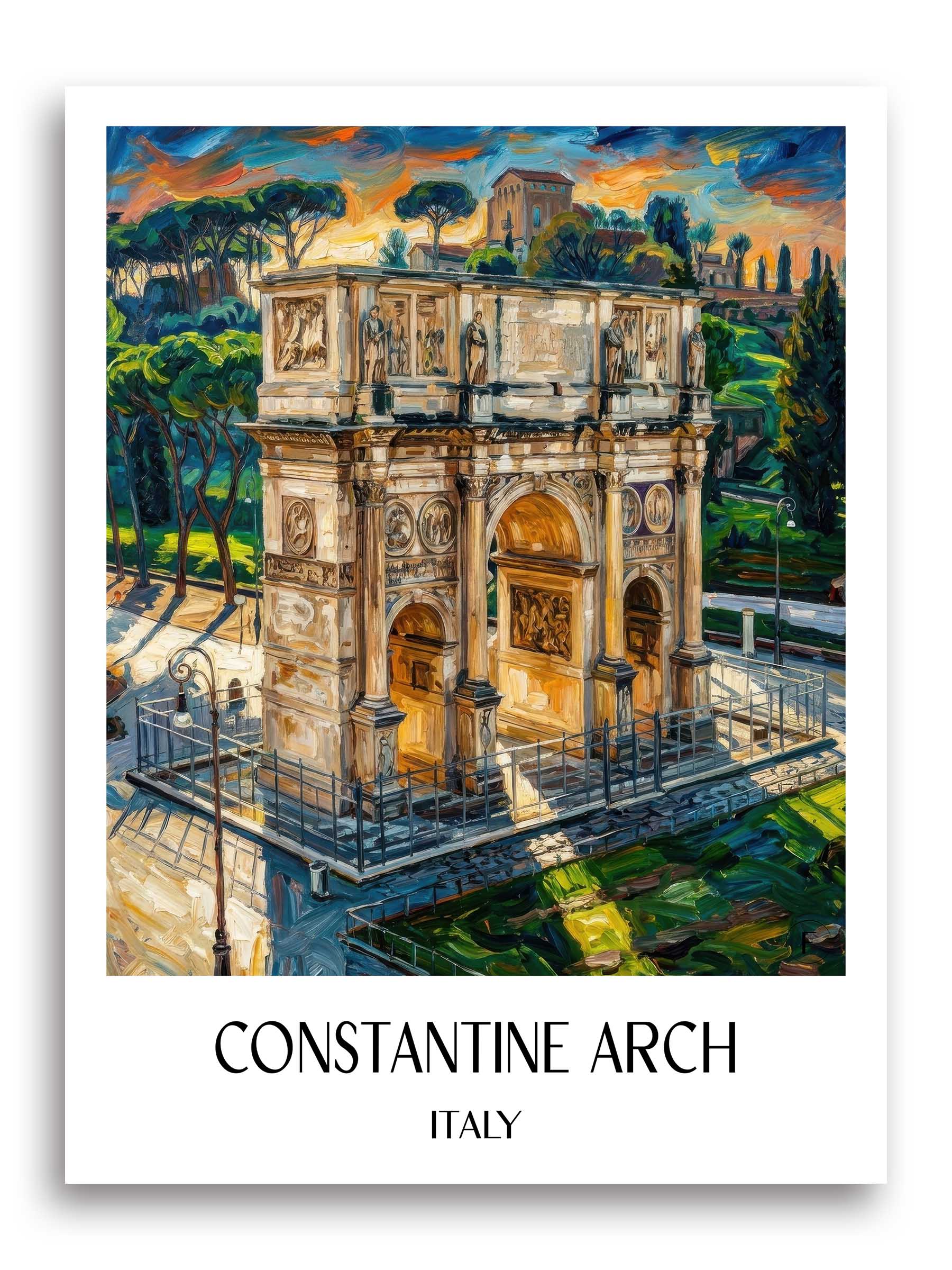 Konstantinsbogen Poster - Rom - Italien Kunstdruck - Ölgemälde von A4 bis A1