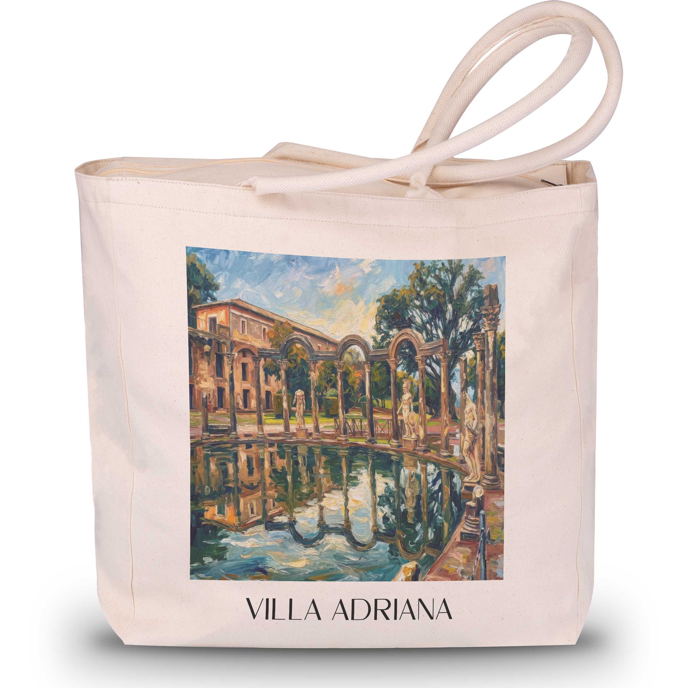 Villa Adriana Shopping Tasche - Tivoli - Italien Tote Bag - Einkaufstasche im Ölgemälde Stil