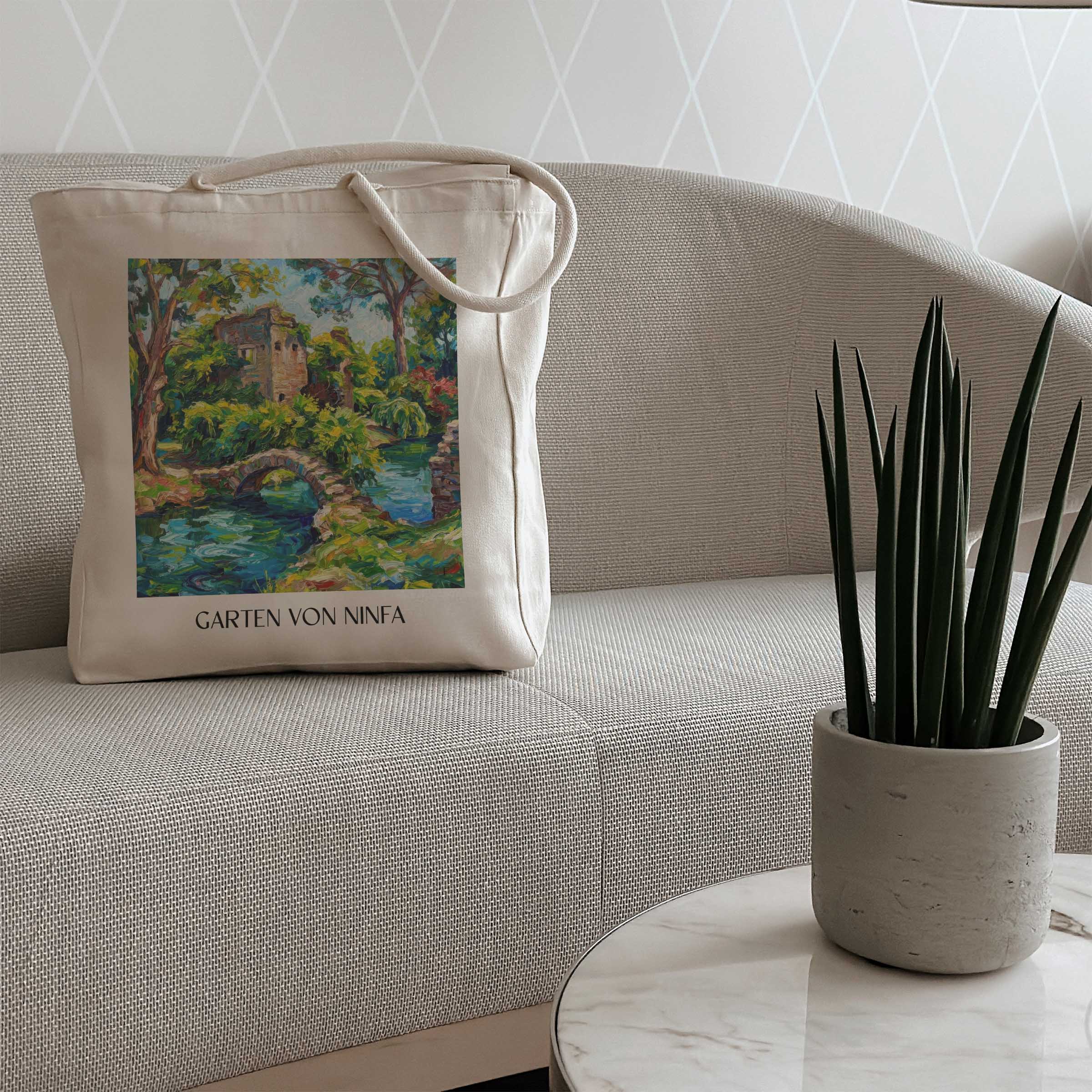 garten-von-ninfa-cisterna-di-latina-italien-einkaufstasche-oil-painting-oelgemaelde