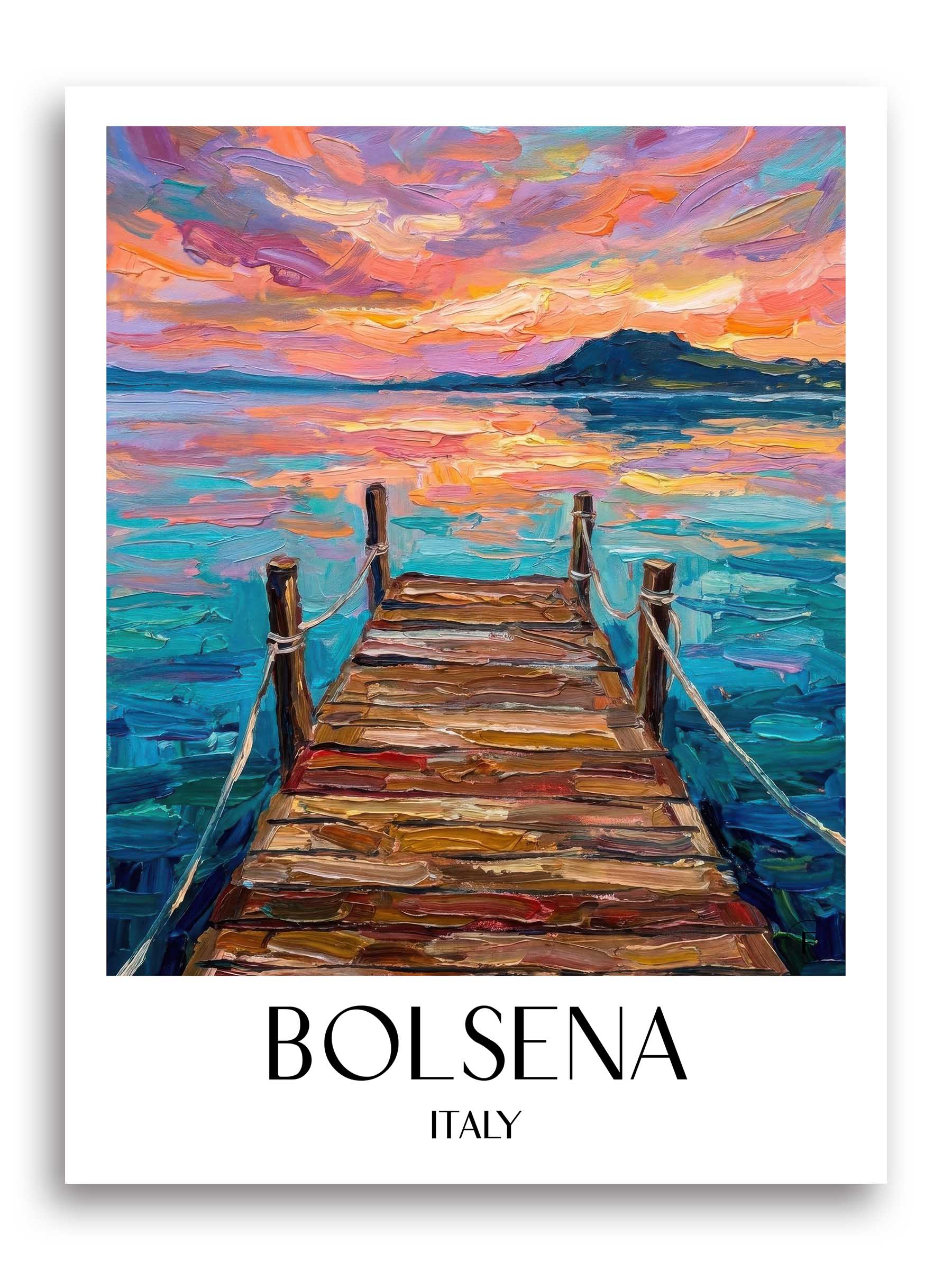 Bolsena Poster - Latium - Italien Kunstdruck - Ölgemälde von A4 bis A1