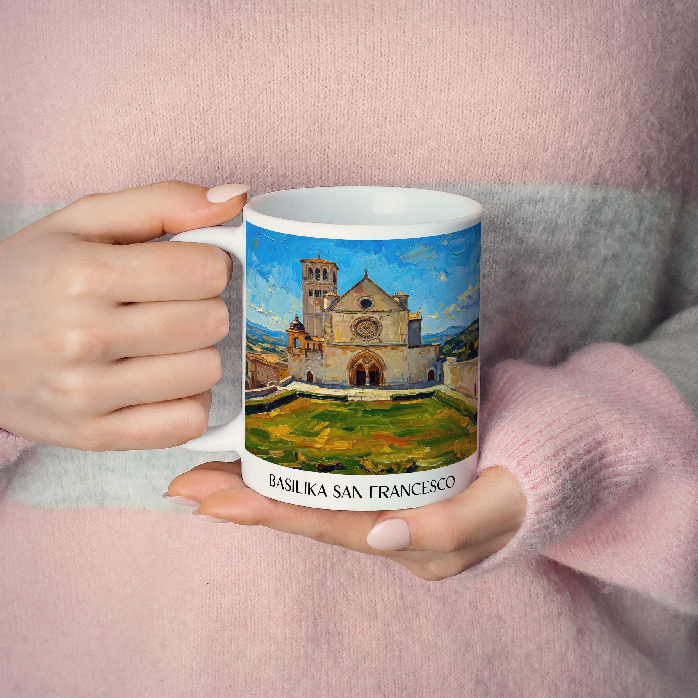 basilika-san-francesco-assisi-italien-kaffeebecher-oil-painting-oelgemaelde