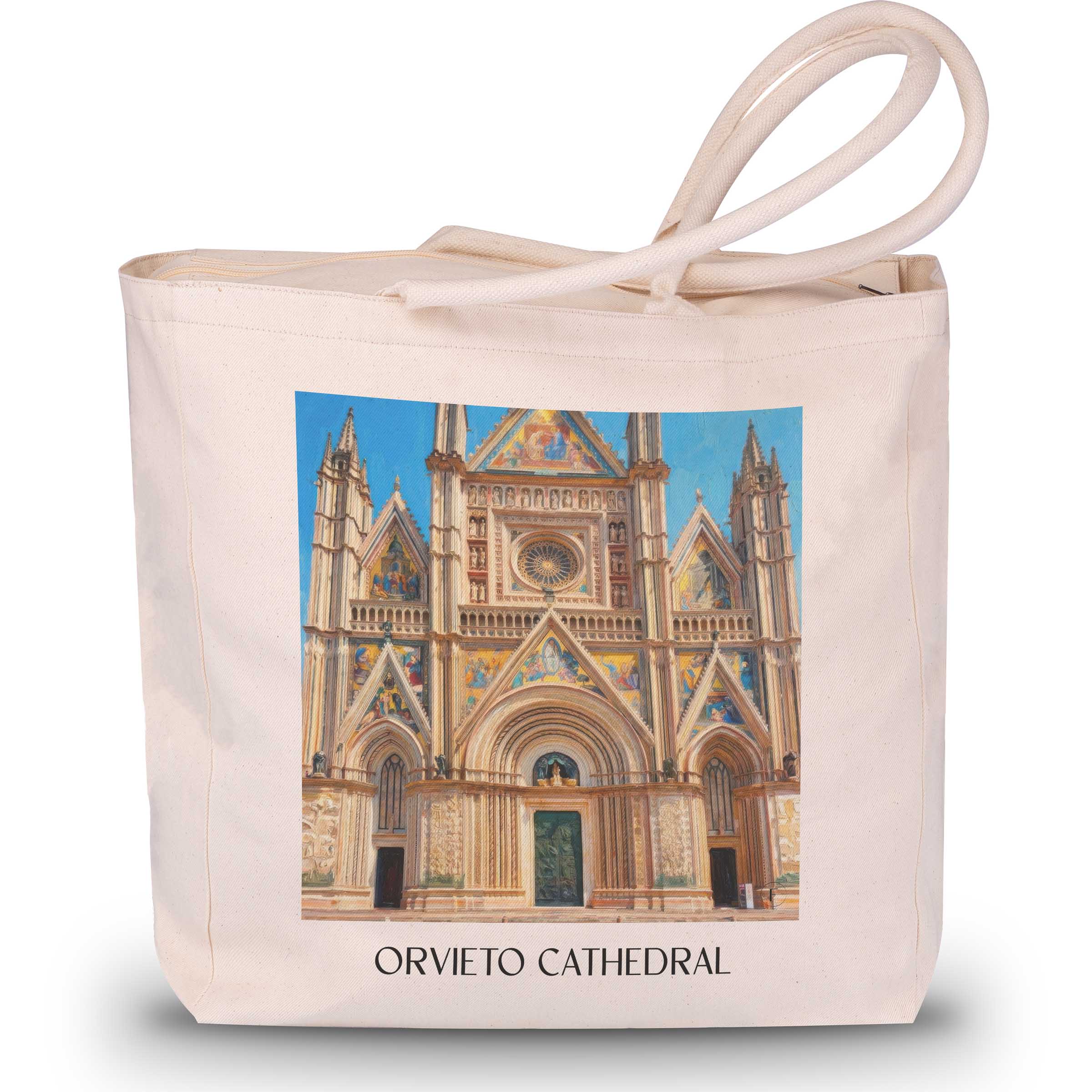 Dom von Orvieto Shopping Tasche - Umbrien - Italien Tote Bag - Einkaufstasche im Ölgemälde Stil