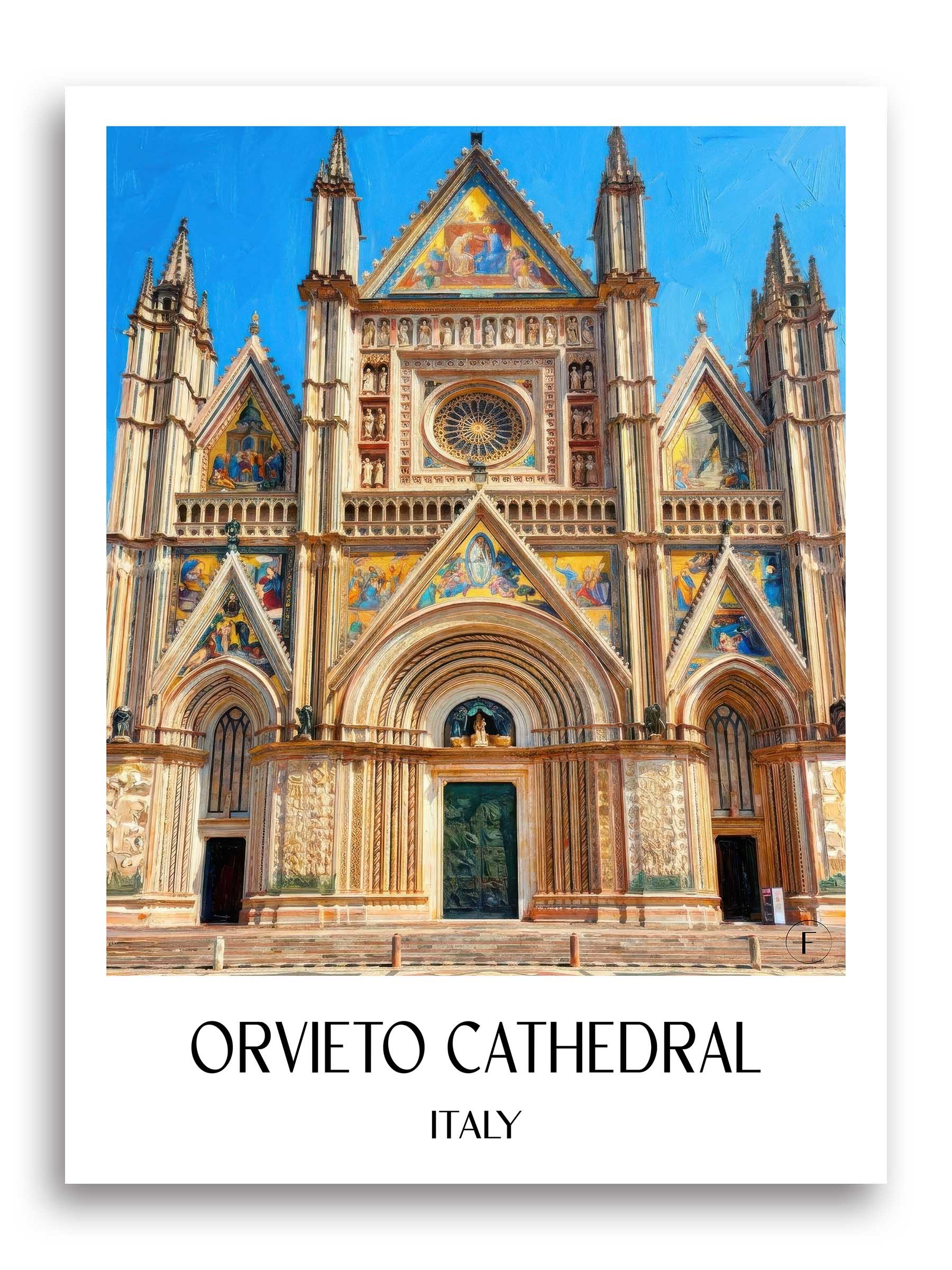 Dom von Orvieto Poster - Umbrien - Italien Kunstdruck - Ölgemälde von A4 bis A1