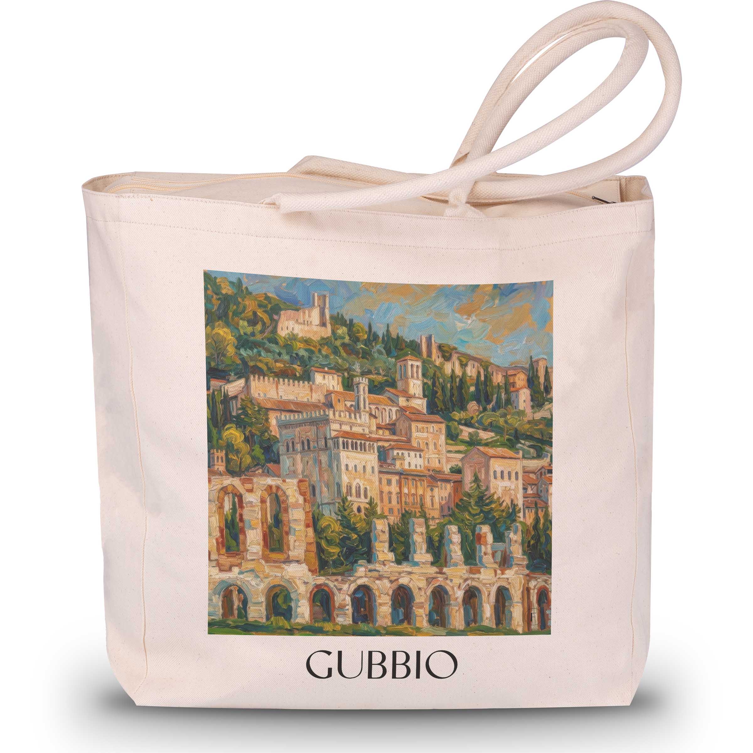 gubbio-umbrien-italien-einkaufstasche-oil-painting-oelgemaelde