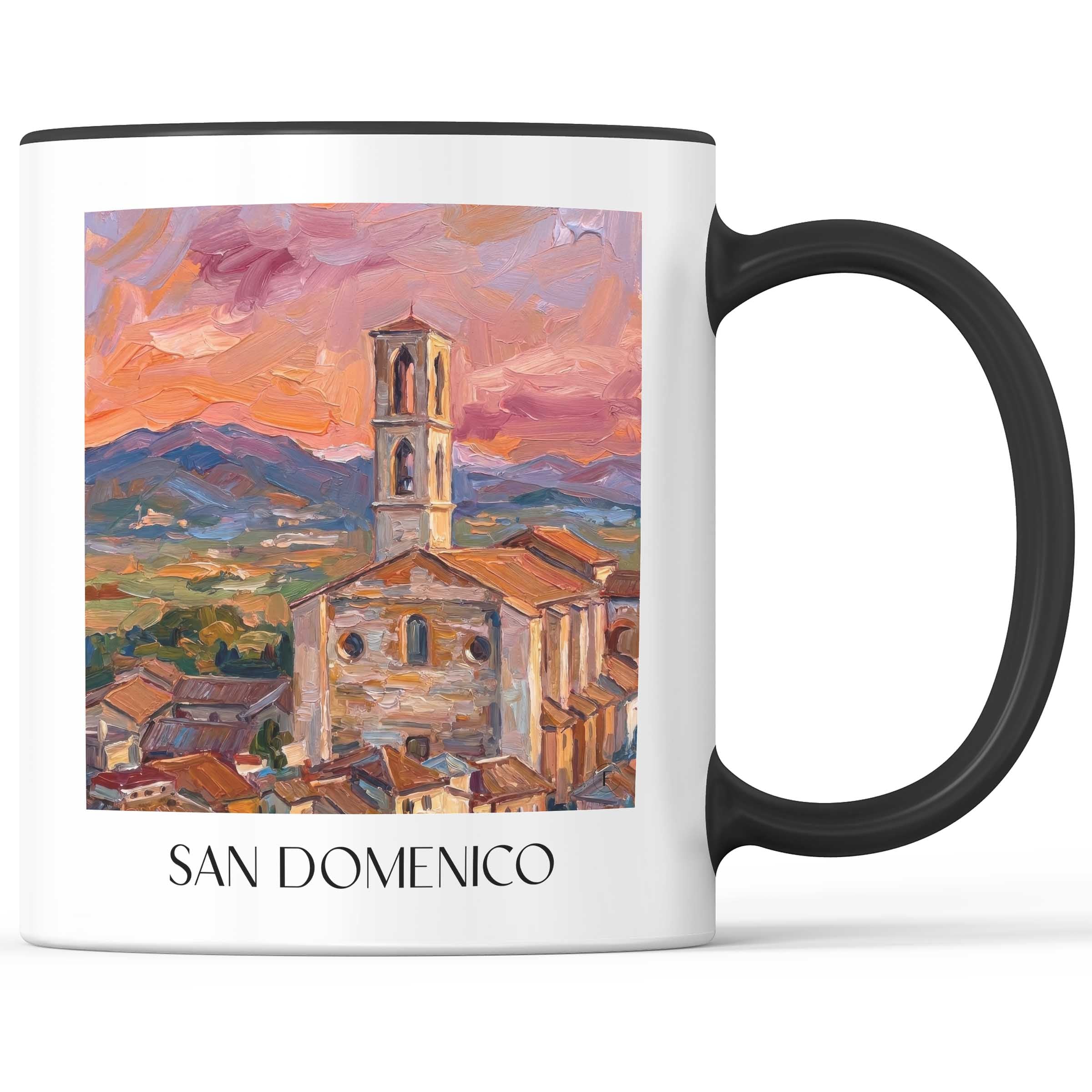San Domenico Kaffeebecher - Perugia - Italien Becher - Kaffeetasse im Ölgemälde Stil