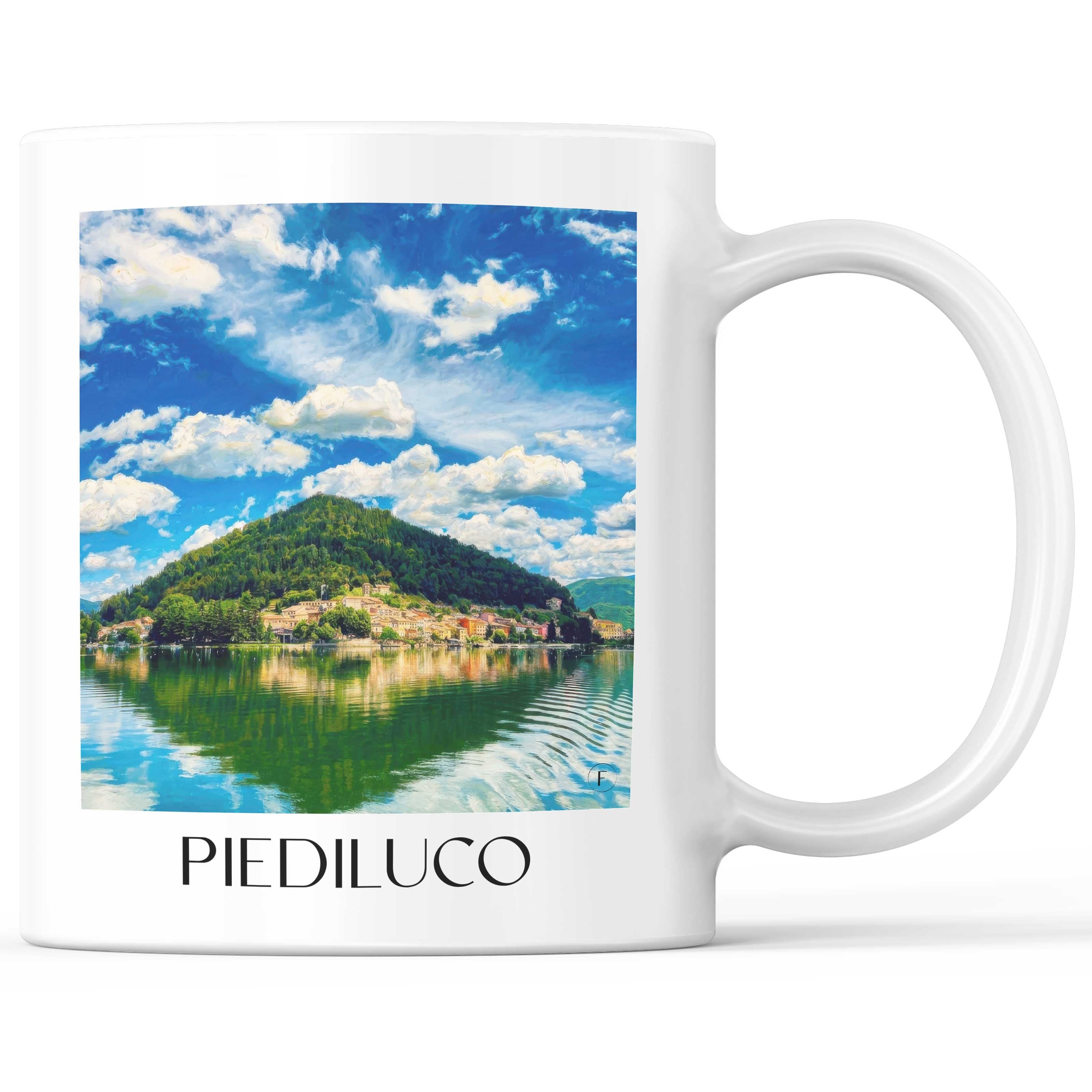 Piediluco Kaffeebecher - Umbrien - Italien Becher - Kaffeetasse im Ölgemälde Stil