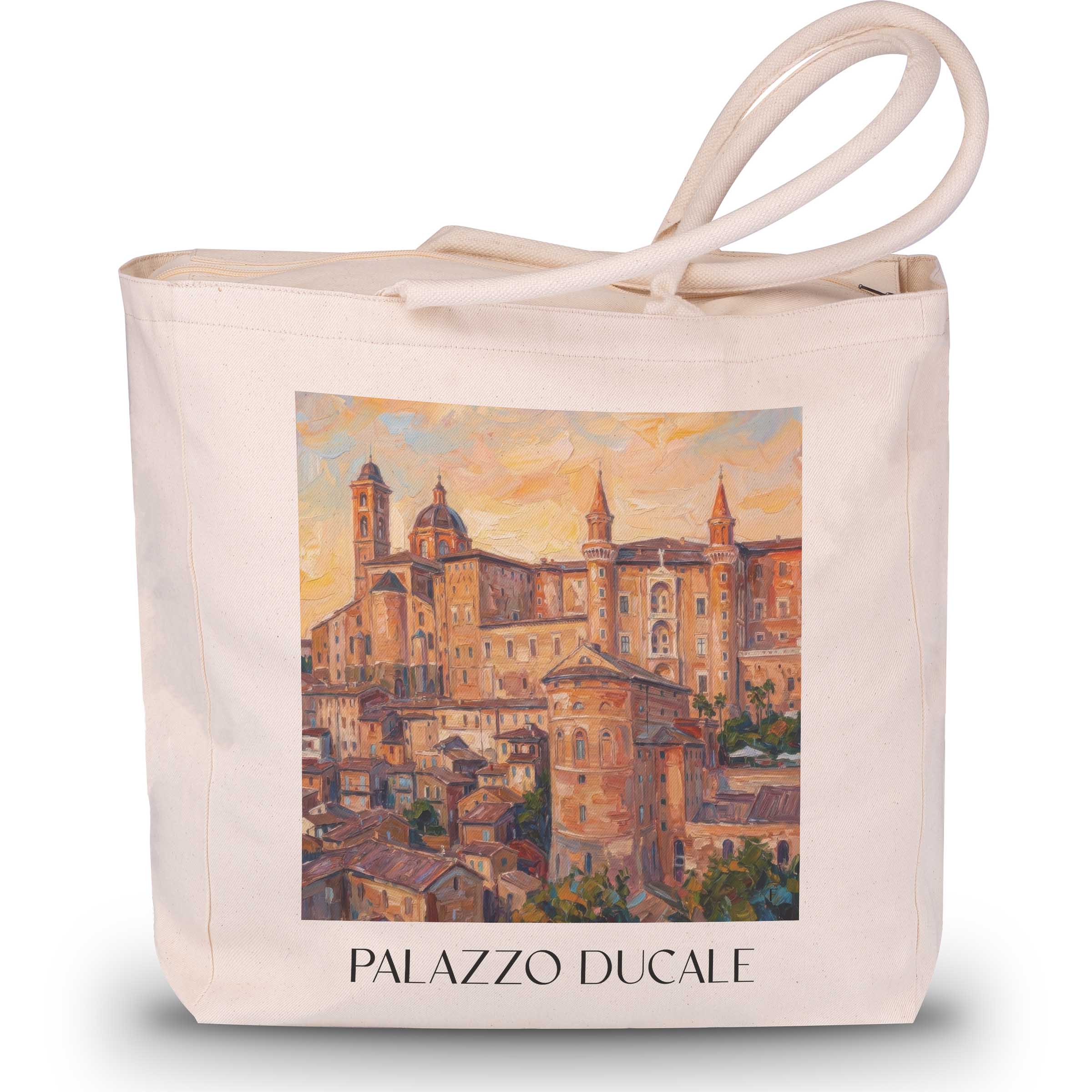 Palazzo Ducale Shopping Tasche - Urbino - Italien Tote Bag - Einkaufstasche im Ölgemälde Stil