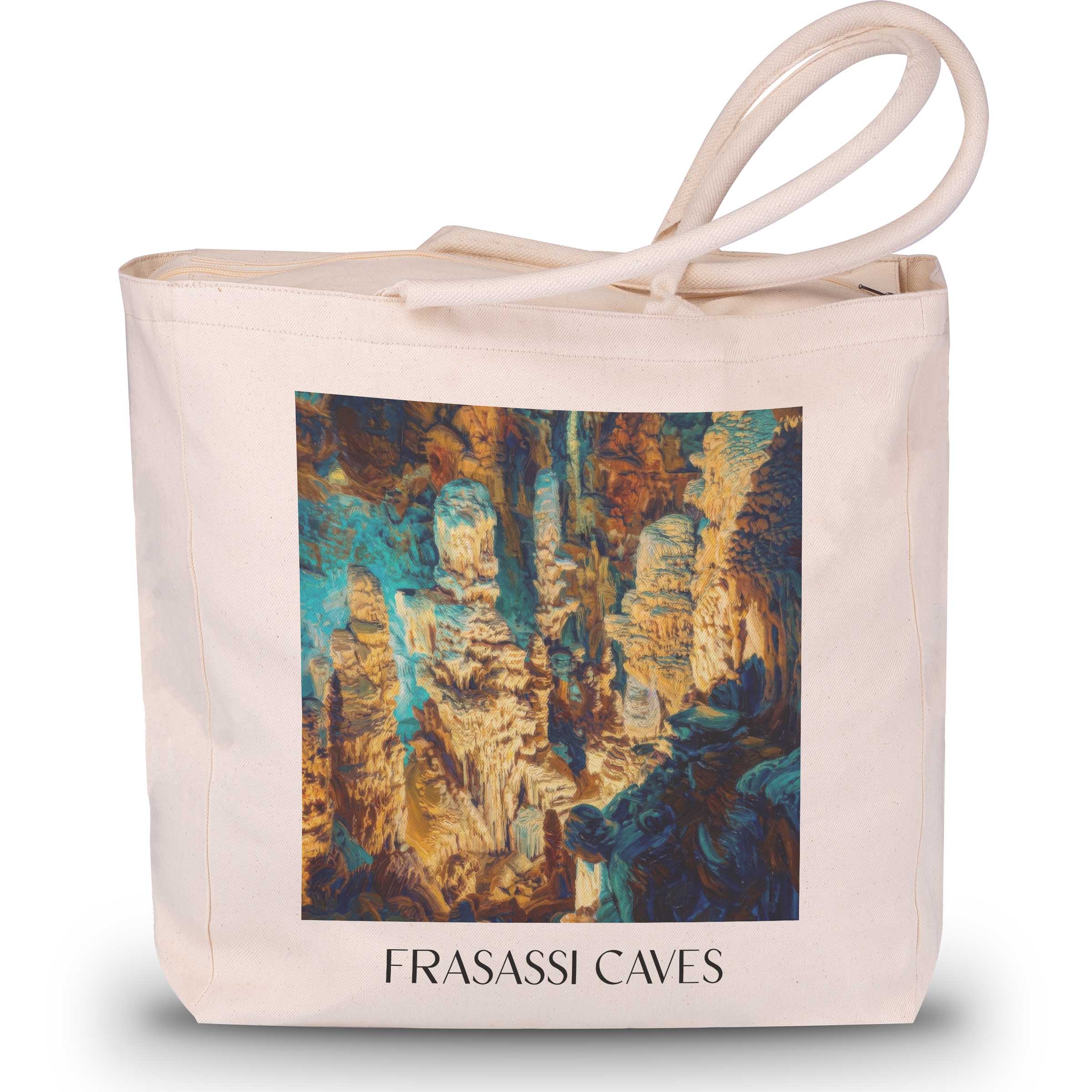 Grotten von Frasassi Shopping Tasche - Genga - Italien Tote Bag - Einkaufstasche im Ölgemälde Stil