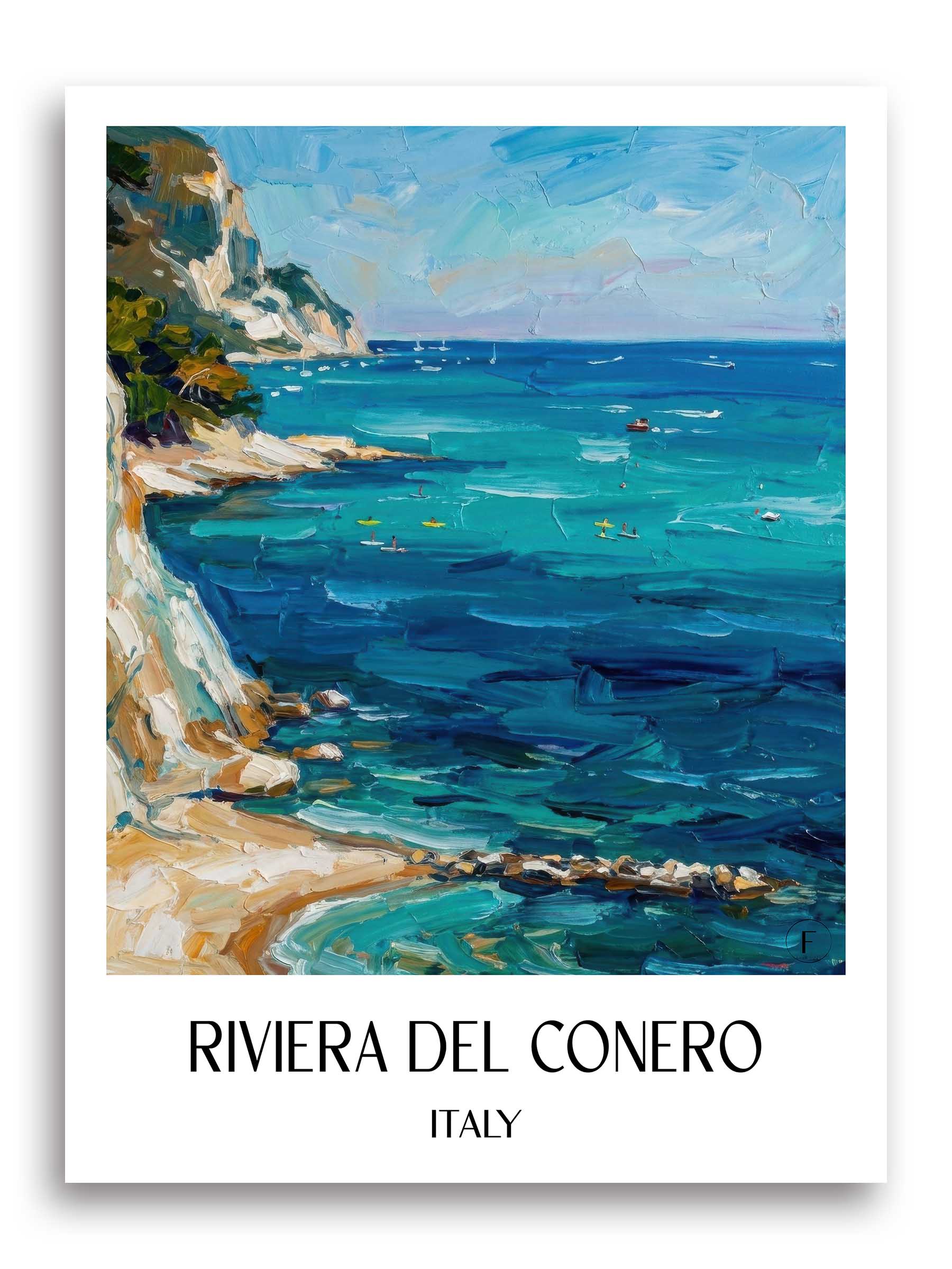 Riviera del Conero Poster - Sirolo - Italien Kunstdruck - Ölgemälde von A4 bis A1