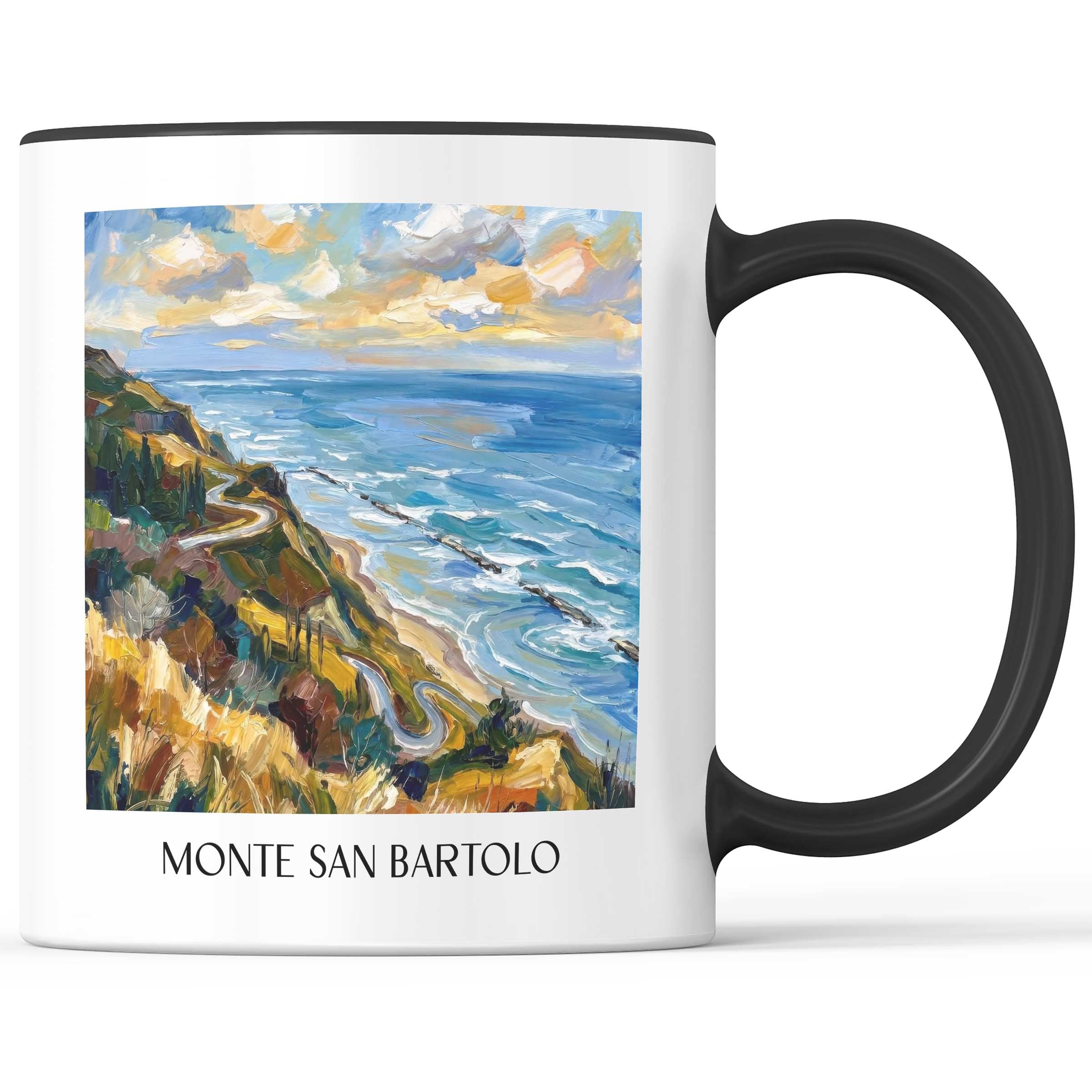 Monte San Bartolo Kaffeebecher - Marken - Italien Becher - Kaffeetasse im Ölgemälde Stil