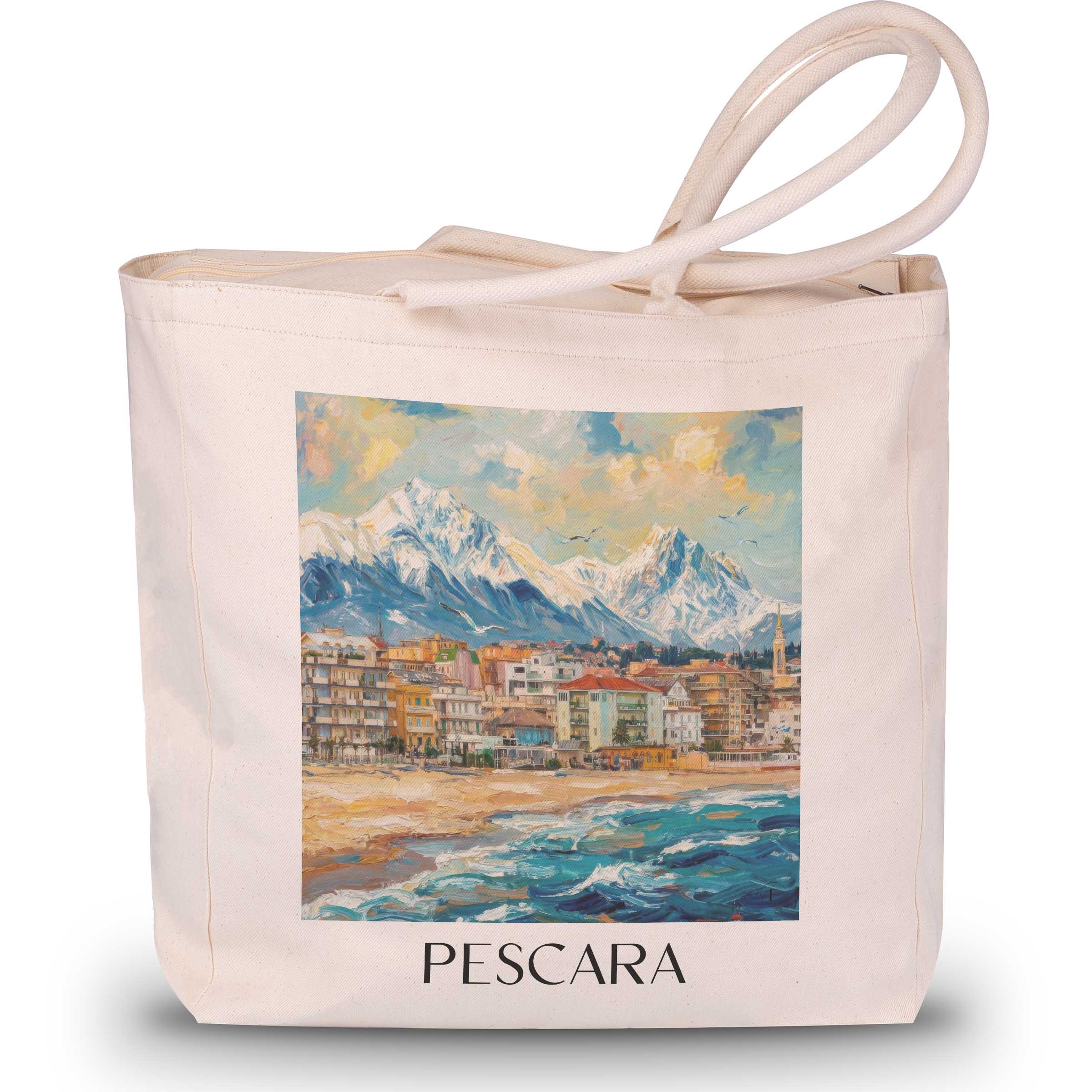 Pescara Shopping Tasche - Abruzzen - Italien Tote Bag - Einkaufstasche im Ölgemälde Stil