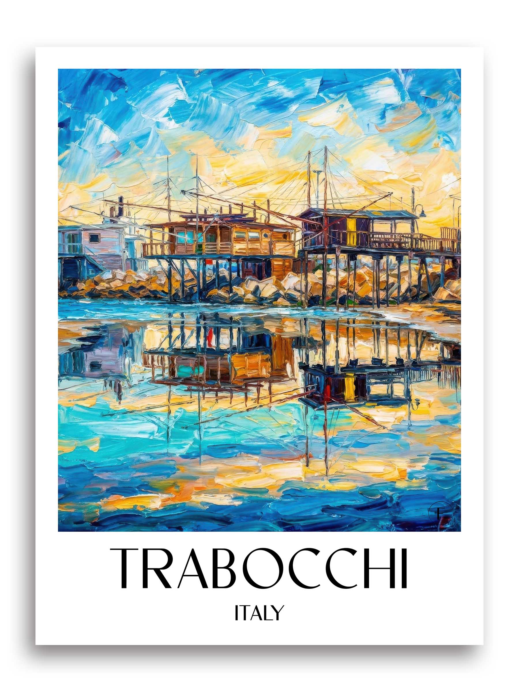 Trabocchi Poster - Pescara - Italien Kunstdruck - Ölgemälde von A4 bis A1